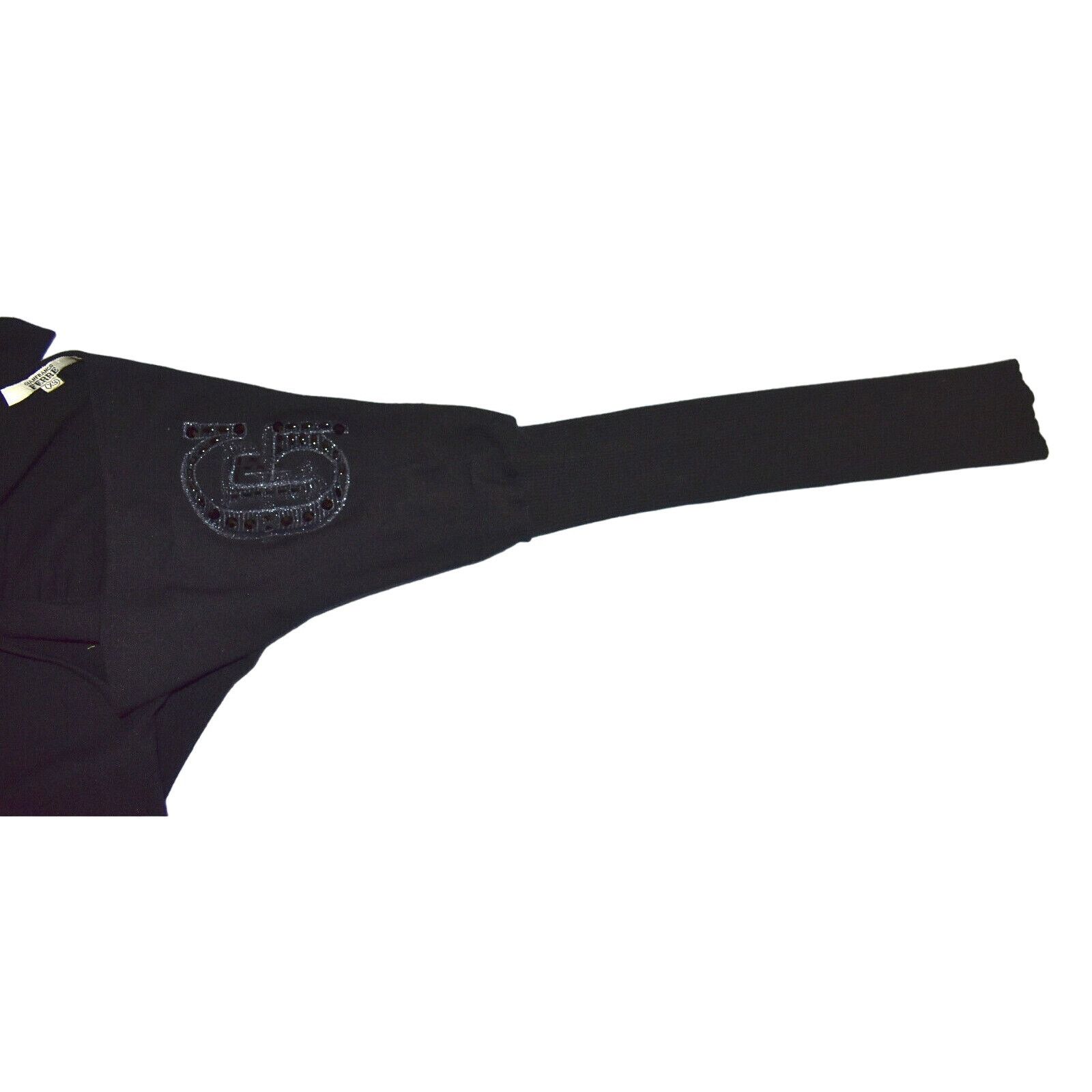 Gianfranco Ferre GIANFRANCO FERRE Black Ribbed Knit Crystal Logo Dress Sz XS Size XS / US 0-2 / IT 36-38 - 5 Thumbnail