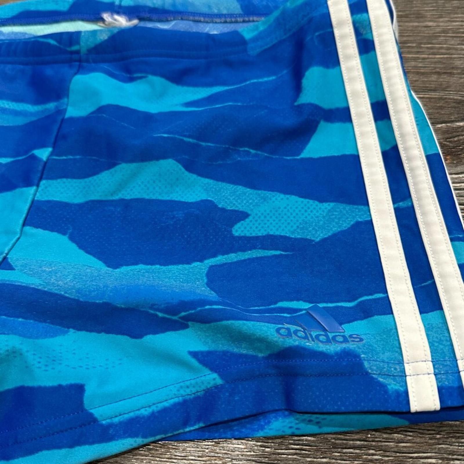 Adidas Adidas Men’s Swim Brief Shorts – Blue Camo – Fits S/M Size US 32 / EU 48 - 3 Thumbnail