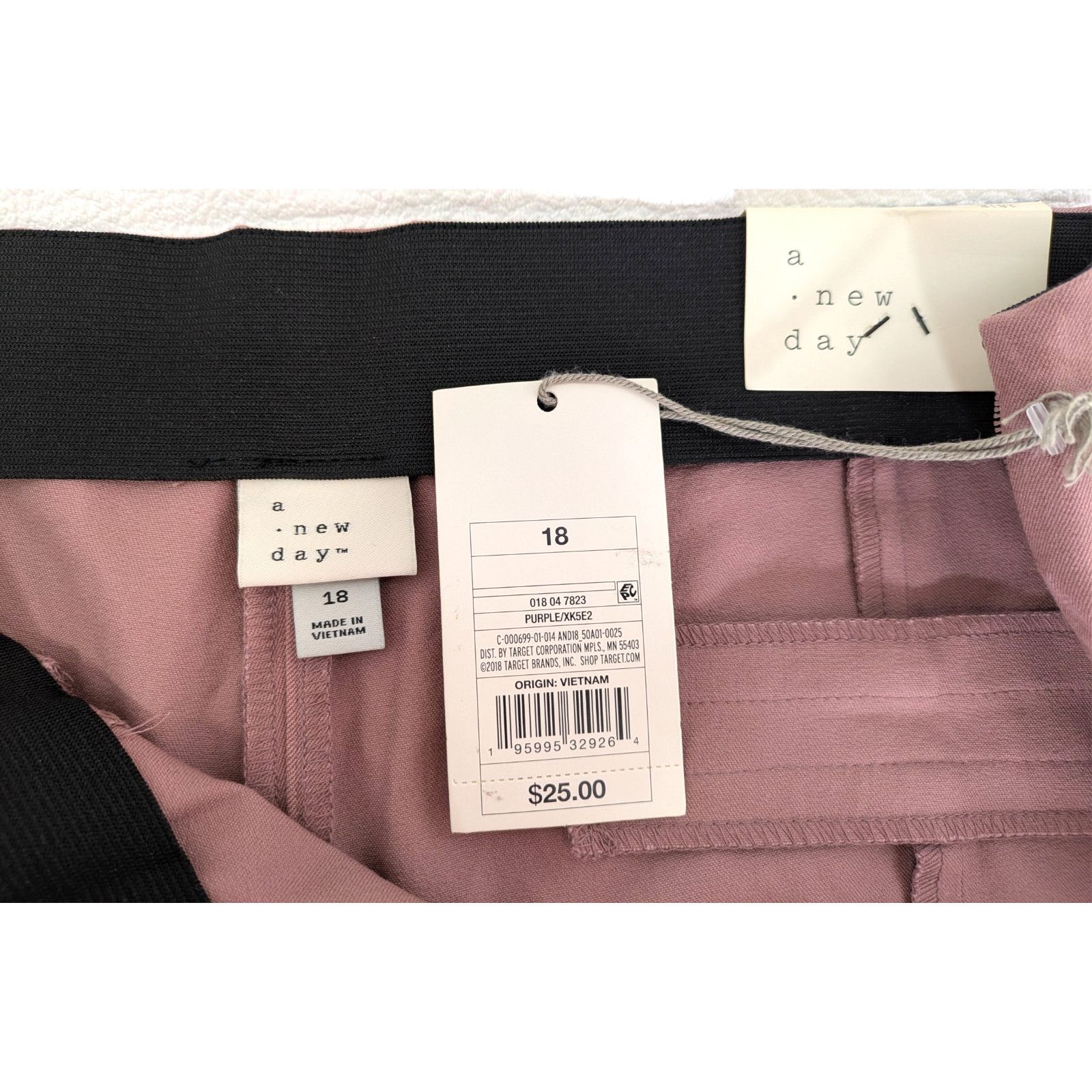 Target Basics Womens High Rise Slim Fit Ankle Pants Purple 18 Side Zip Size 40" / US 18 - 4 Thumbnail