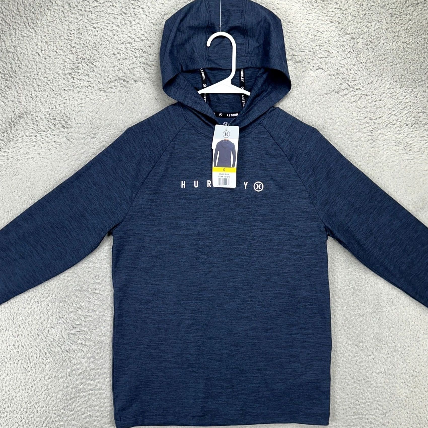 Hurley Hurley Mens Hoodie Shirt Small Blue Pullover Lightweight Long Sleeve Stretch NEW Size US S / EU 44-46 / 1 - 3 Thumbnail