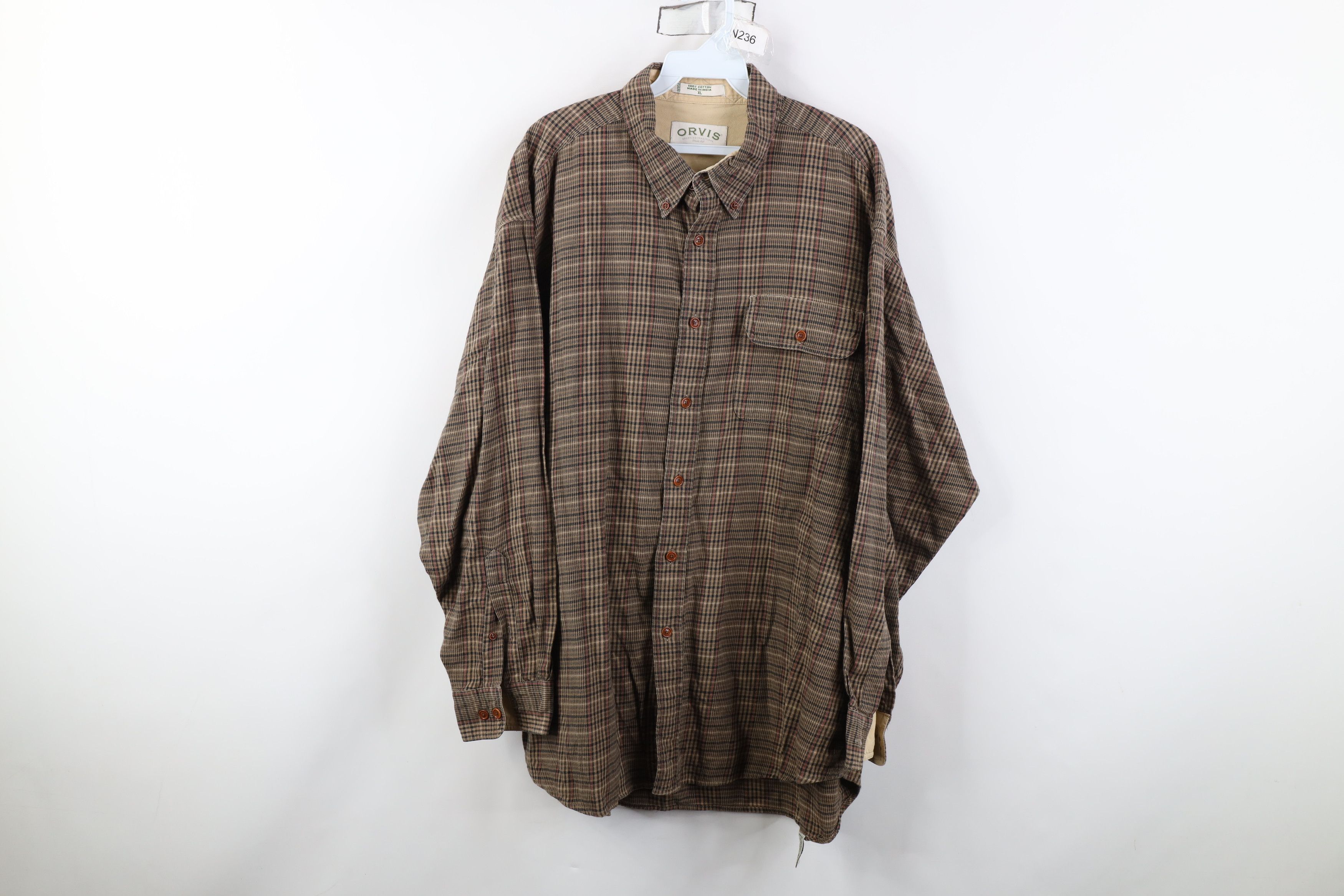 Orvis Vintage 90s Orvis Flannel Collared Button Down Shirt Size US XL / EU 56 / 4 - 1 Thumbnail