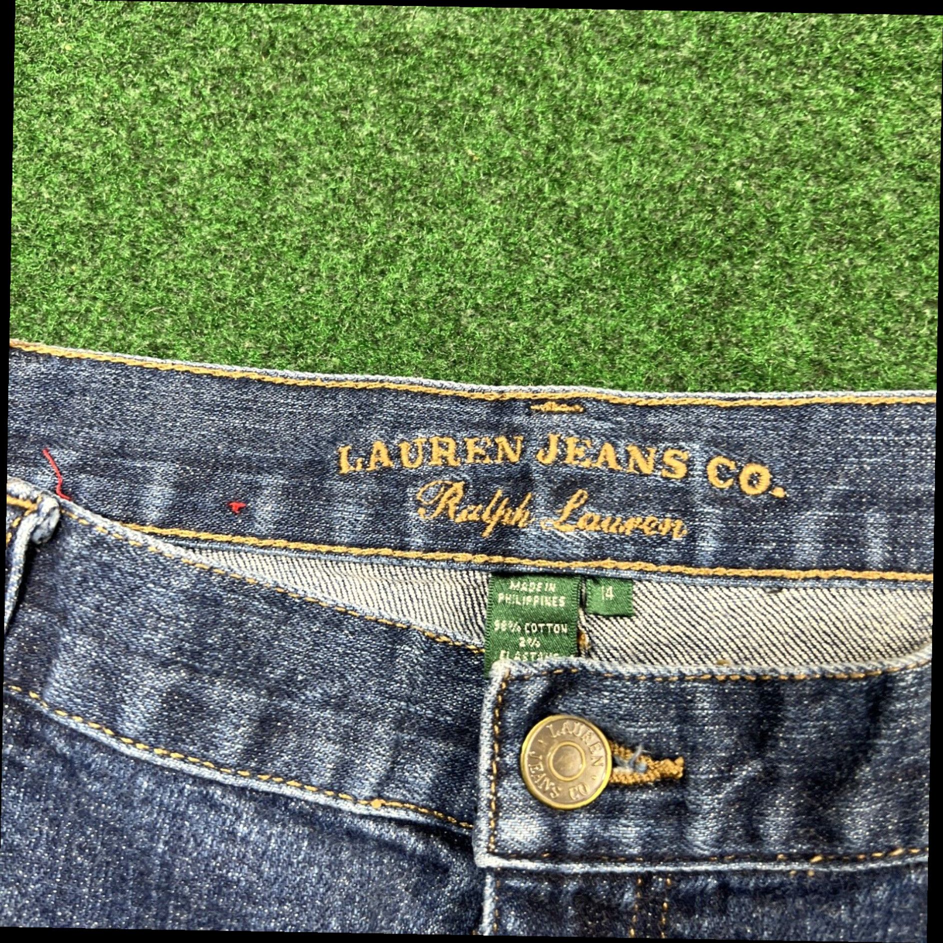 Ralph Lauren Lauren Ralph Lauren Womens 14 Mid Rise Straight Jeans Comfort Stretch Denim Dark Size 36" / US 14 / IT 50 - 6 Thumbnail