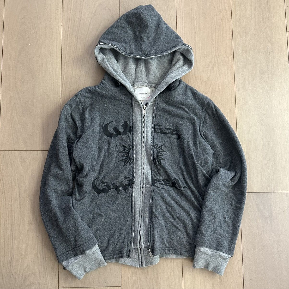 WHIZ LIMITED Faux Double Zip Script Print Hoodie Size US M / EU 48-50 / 2 - 1 Thumbnail