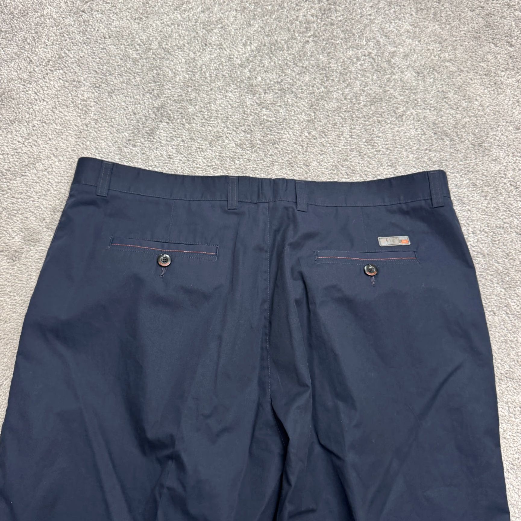 Vintage Unbranded Chino Pants Mens 38x25 Navy Blue Straight Leg Flat Front Casual Work Size US 38 / EU 54 - 5 Thumbnail