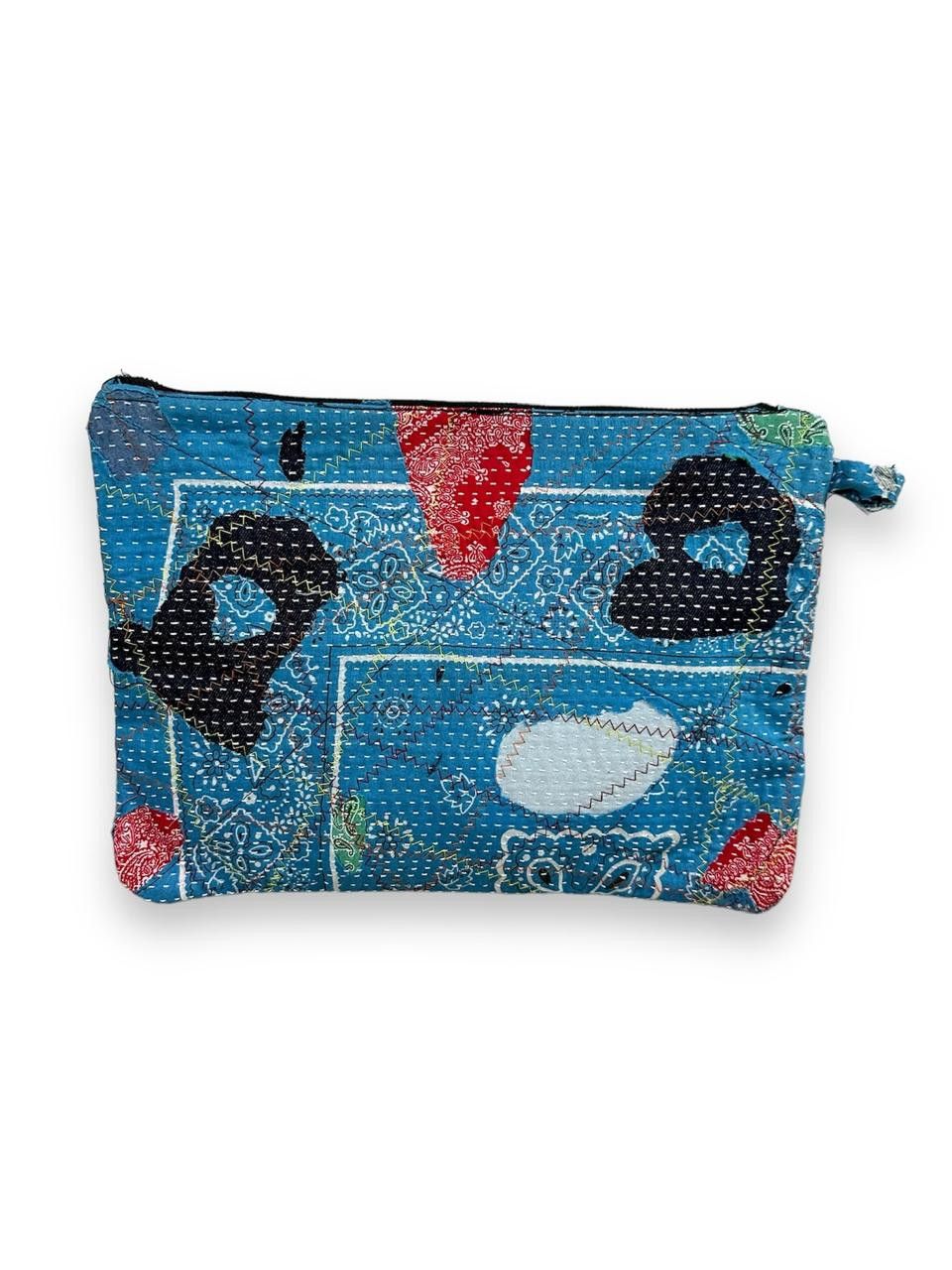 Handmade Custom Made Distressed Denim Paisley Patchwork Boro Clutch Size ONE SIZE - 2 Thumbnail