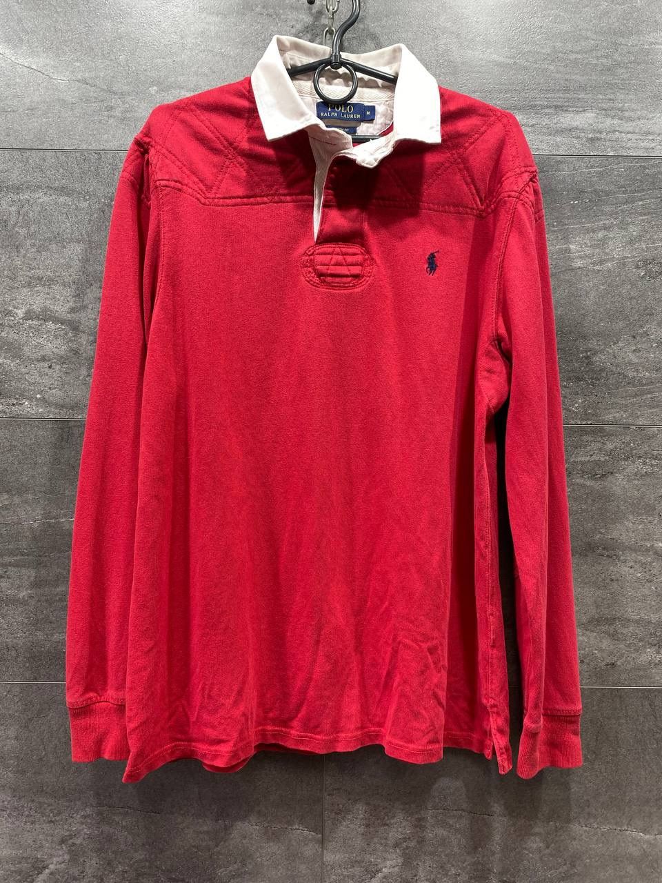 Pre-owned Polo Ralph Lauren X Vintage Men's Vintage Polo Ralph Laurent Rugby Sweatshirt Y2k In Red