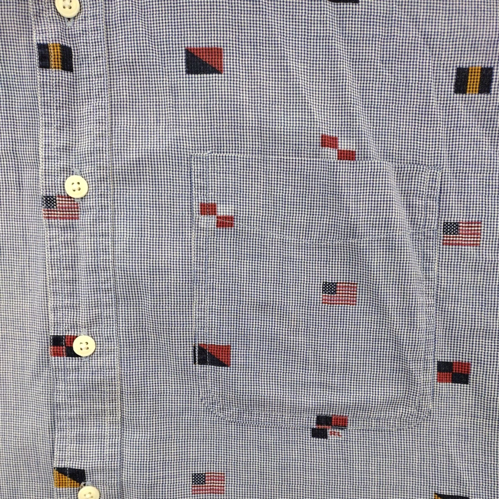 Chaps VINTAGE Chaps Ralph Lauren Shirt Men's Blue Large Flags All Over Button Up 90s Size US L / EU 52-54 / 3 - 2 Thumbnail