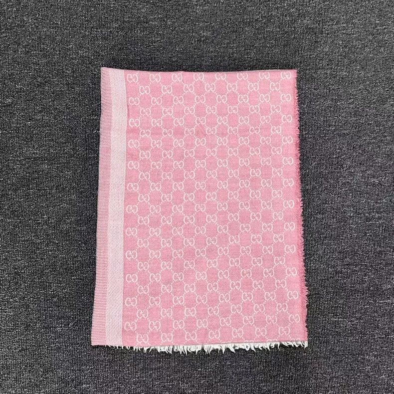 Gucci GUCCI Pink Wool Scarf with Logo Print-2506 Size ONE SIZE - 2 Thumbnail