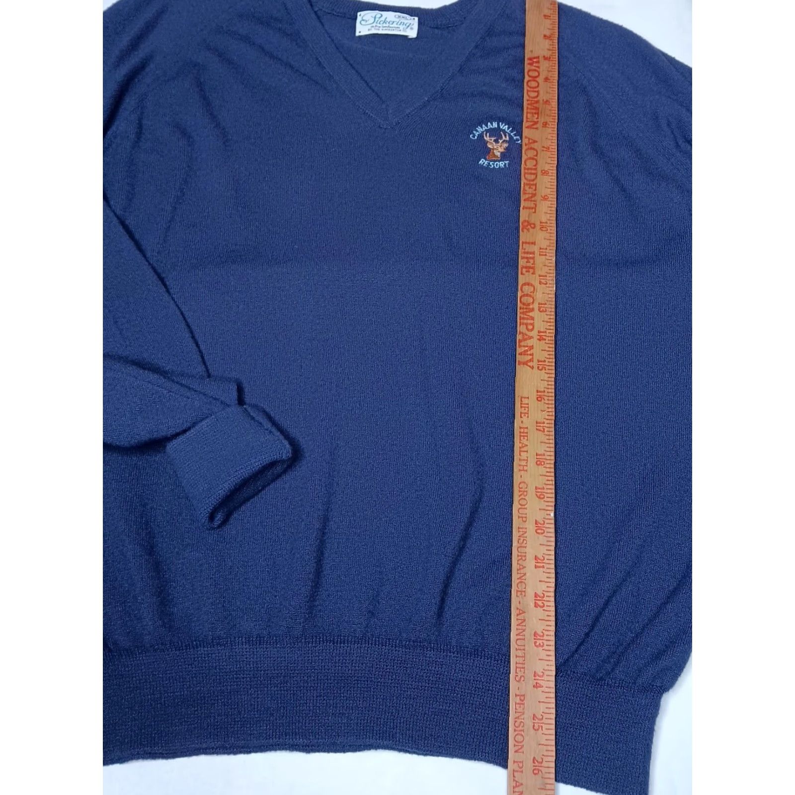 Vintage VINTAGE Pickering Kimberton Men’s Sweater XXL Blue Knit V-Neck Deer Embroidered Wilderness Nature West Virginia Size US XXL / EU 58 / 5 - 6 Thumbnail