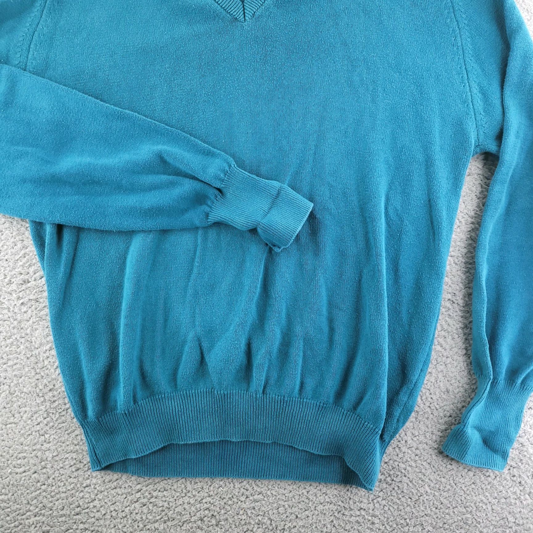 Vintage VINTAGE L.L. Bean Sweater Pullover V-Neck Mens XL Blue Green USA Solid Knit Size US XL / EU 56 / 4 - 3 Thumbnail