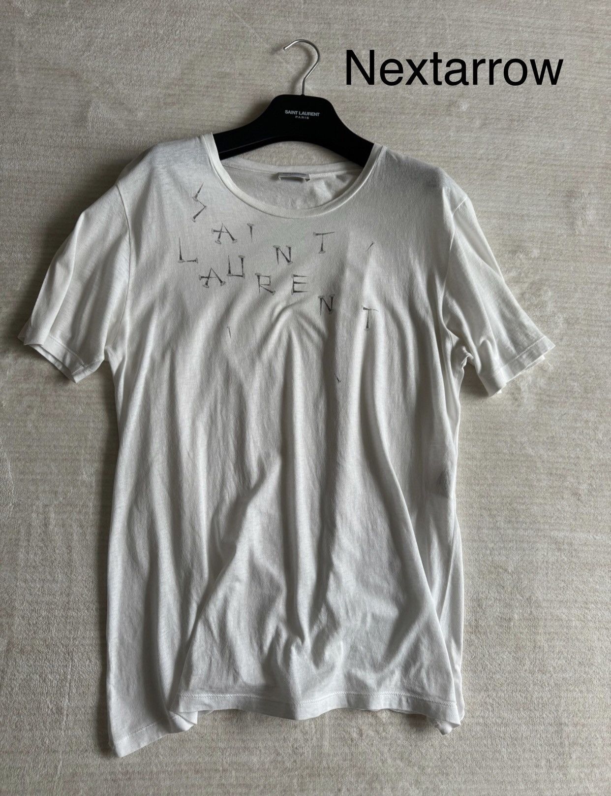 Saint Laurent Paris × Yves Saint Laurent Saint Laurent White Limited Edition Letter T-shirt2412- Size US S / EU 44-46 / 1 - 1 Thumbnail