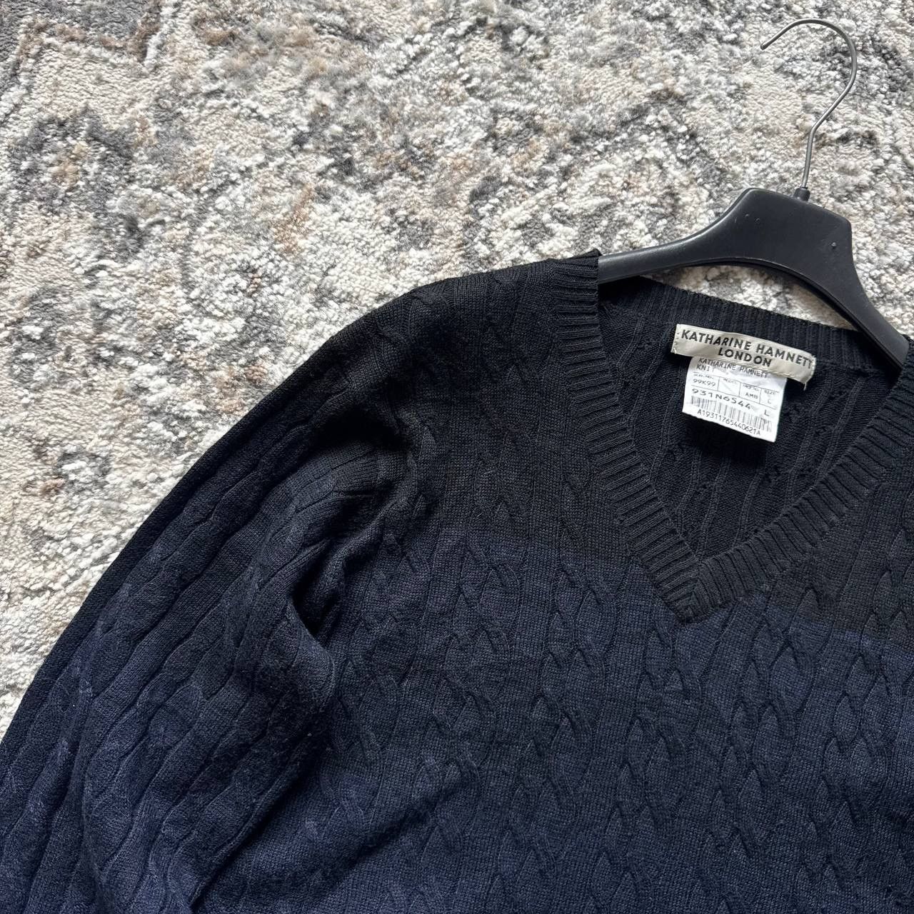 Katharine Hamnett London Katharine Hamnett London Knitted Abstract V Neck Sweater Size US L / EU 52-54 / 3 - 3 Thumbnail