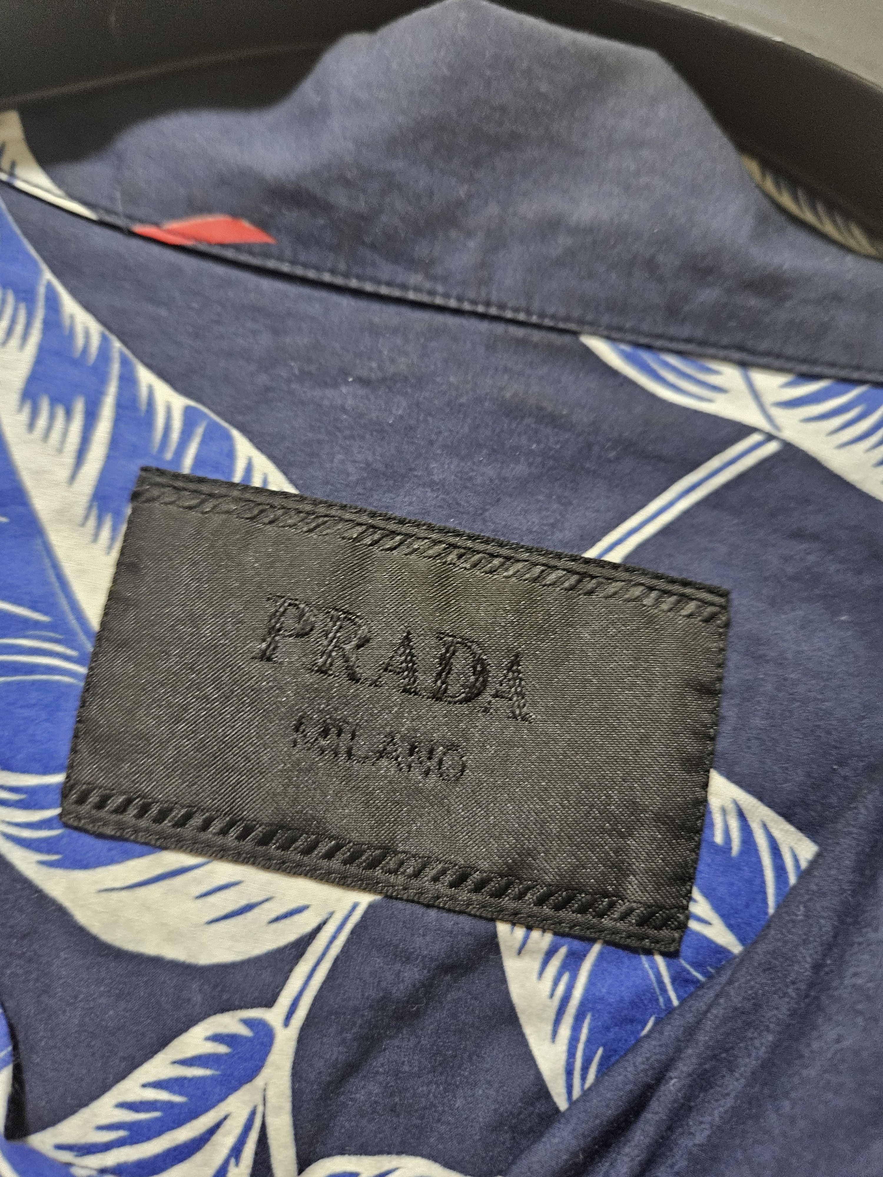 Prada Oversized Floral Print Blue Button Up Shirt Size US S / EU 44-46 / 1 - 6 Thumbnail
