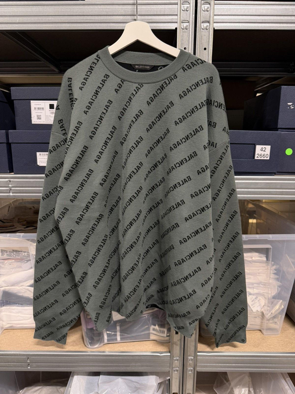 Balenciaga Balenciaga All Over Logo Sweater NEW 1500$ Size US M / EU 48-50 / 2 - 1 Thumbnail
