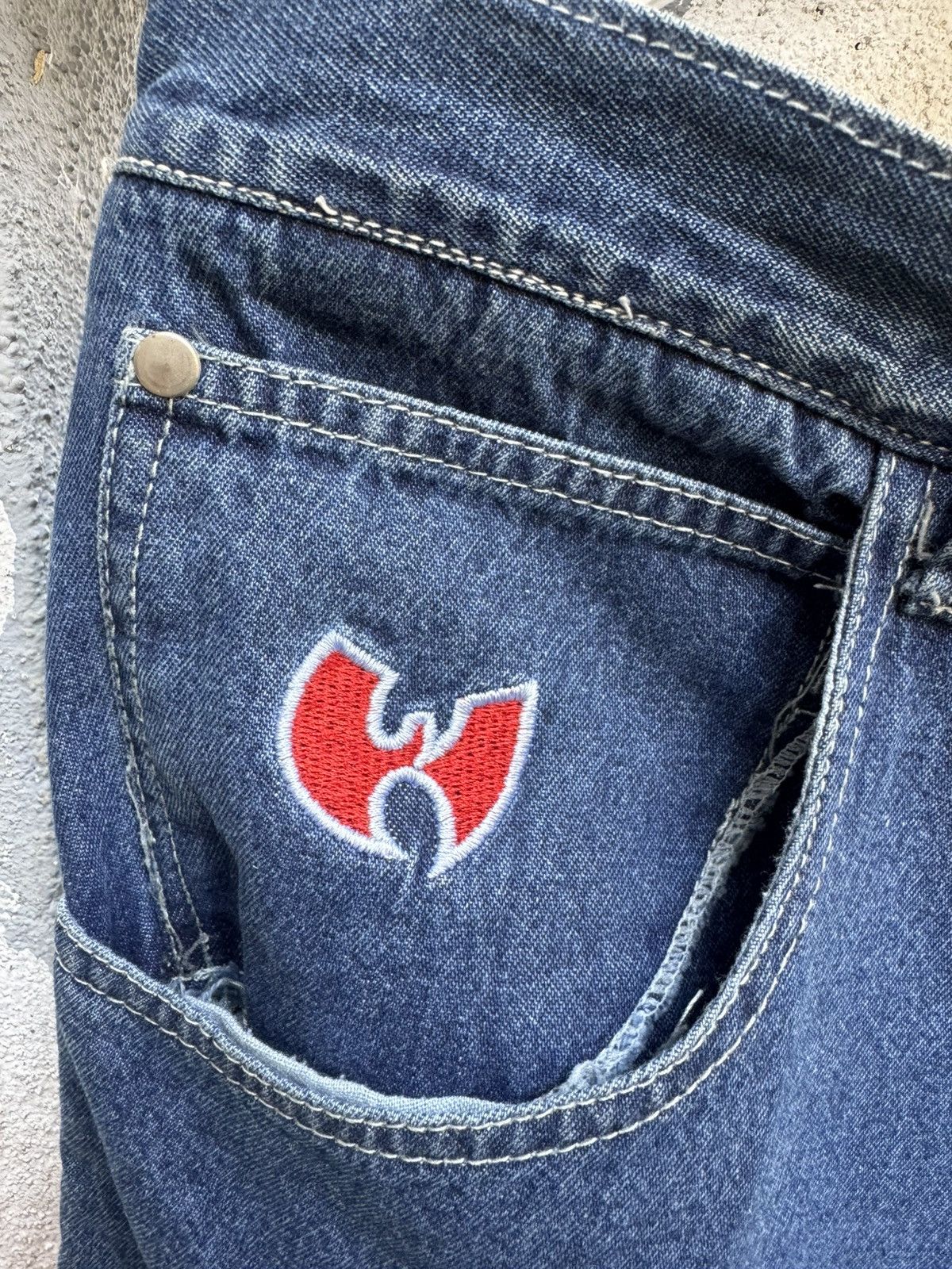 If Six Was Nine × Vintage × Wu-Tang Clan Vintage 90s WU TANG CLAN Baggy HipHop Flare Jeans BOSS01 Size US 34 / EU 50 - 3 Thumbnail