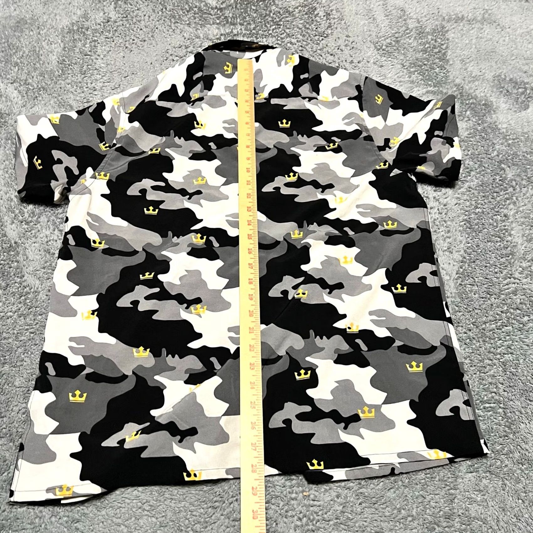 Vintage G-NET Shirt Mens Medium Short Sleeve Button Performance Crown Camo Mens Black Short Sleeve Shirt Size US M / EU 48-50 / 2 - 5 Thumbnail