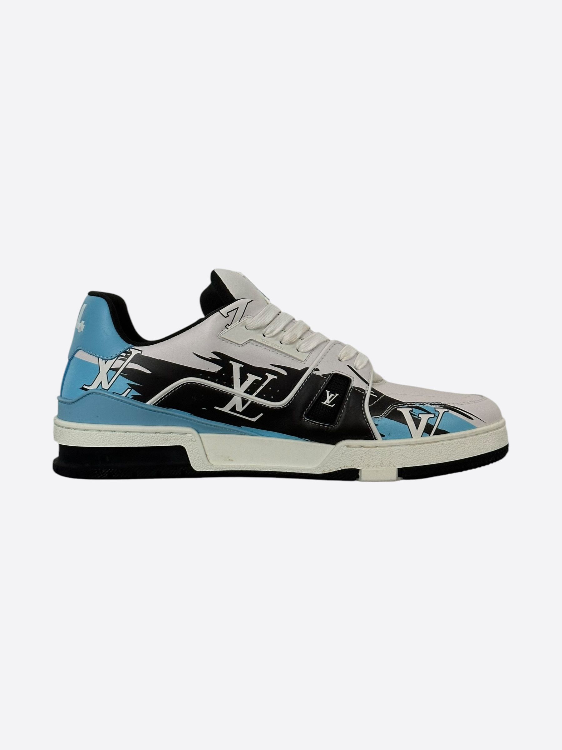 Louis Vuitton Louis Vuitton Black & Blue Logo Trainers Size US 10 / EU 43 - 6 Thumbnail