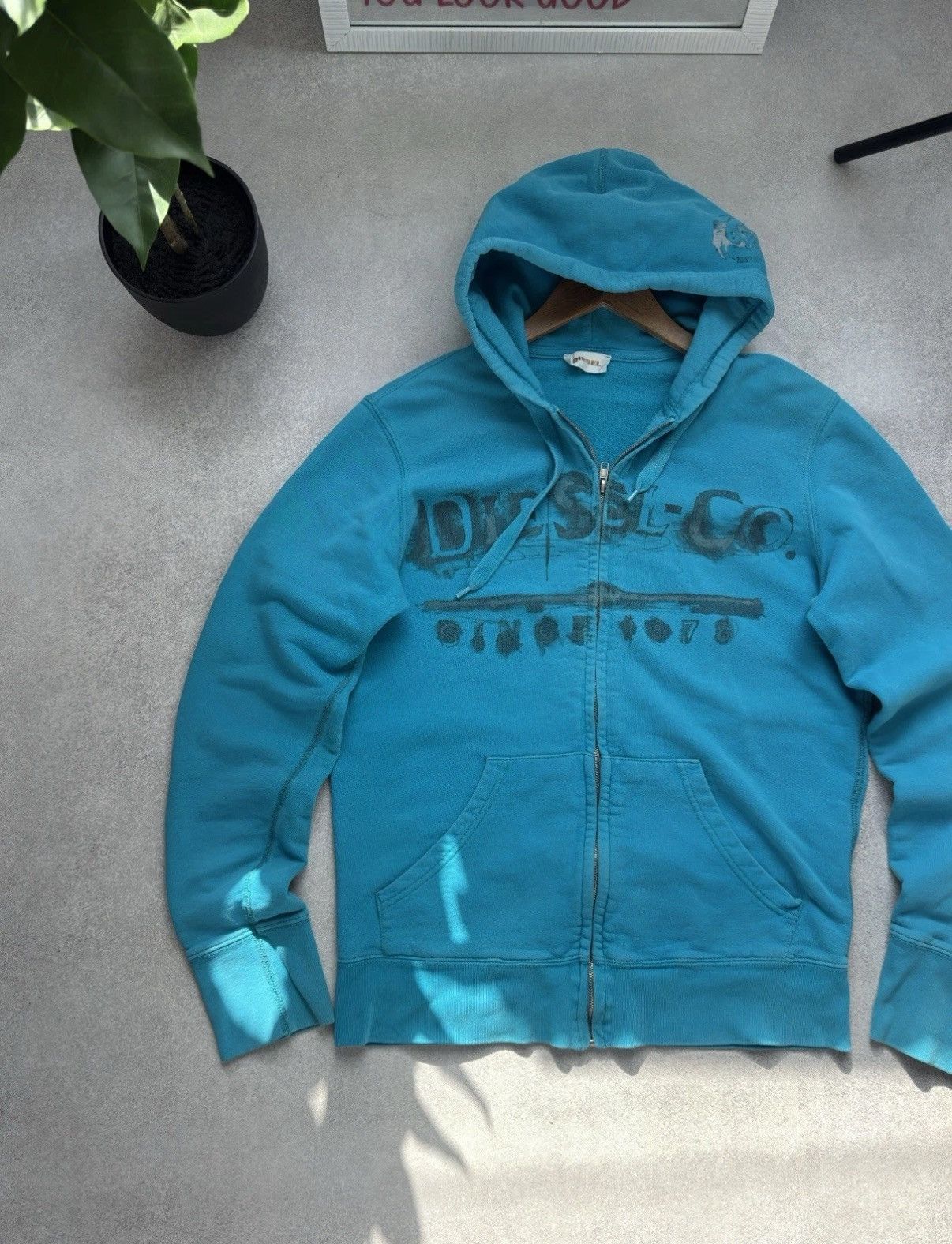Diesel Diesel Vintage Y2K Blue Zip Hoodie Size M Men Size US M / EU 48-50 / 2 - 2 Thumbnail