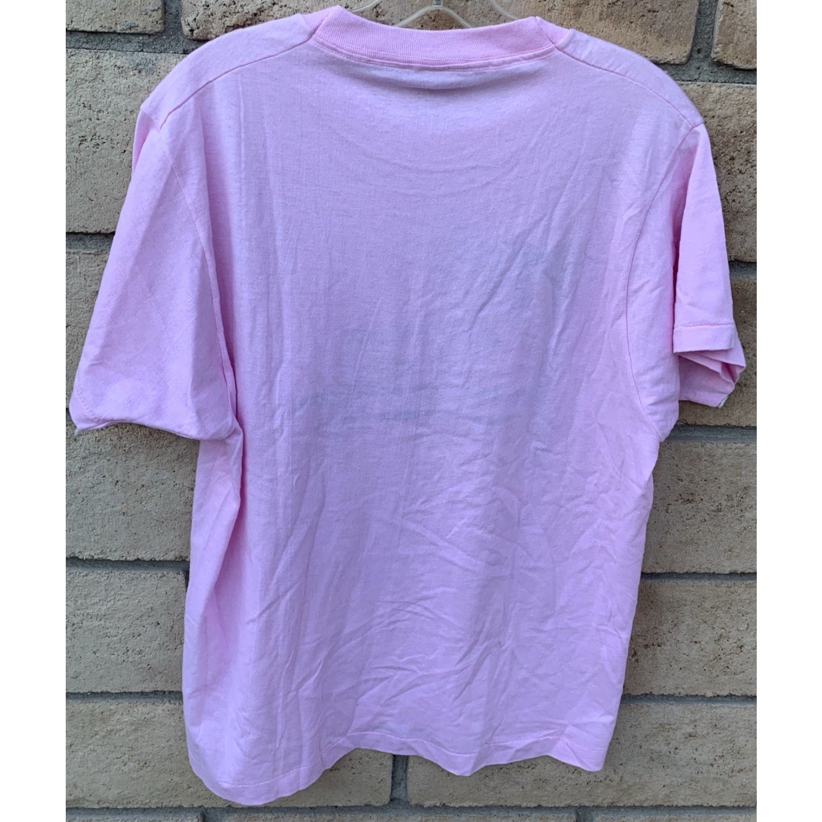 Vintage VINTAGE Screen Stars T-Shirt Mens L Pink 1980s Funny Our Town Is So Small We Dont Have A Town Drunk Graphic Print Cotton Blend Short Sleeve USA Size US L / EU 52-54 / 3 - 5 Thumbnail