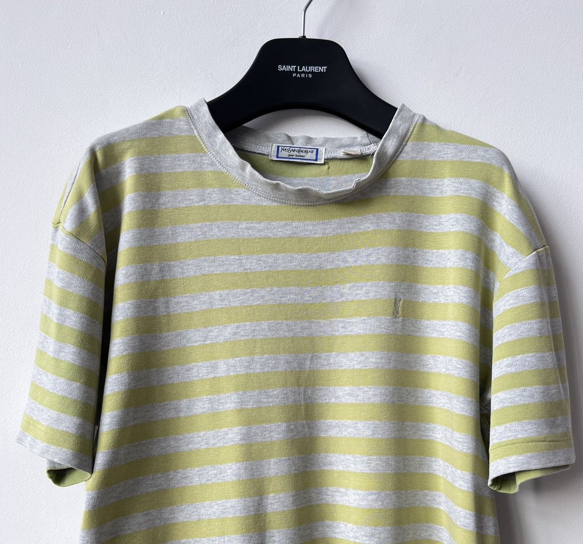 Vintage × Yves Saint Laurent Vintage Yves Saint Laurent Striped Boxy Fit T-Shirt Luxury Size US M / EU 48-50 / 2 - 1 Thumbnail