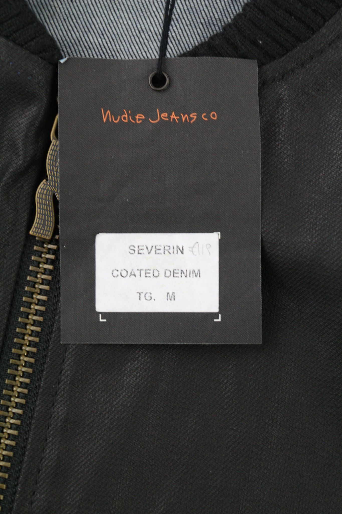 Nudie Jeans SEVERIN COATED DENIM M Black Cotton Bomber 81105 Size US M / EU 48-50 / 2 - 6 Thumbnail