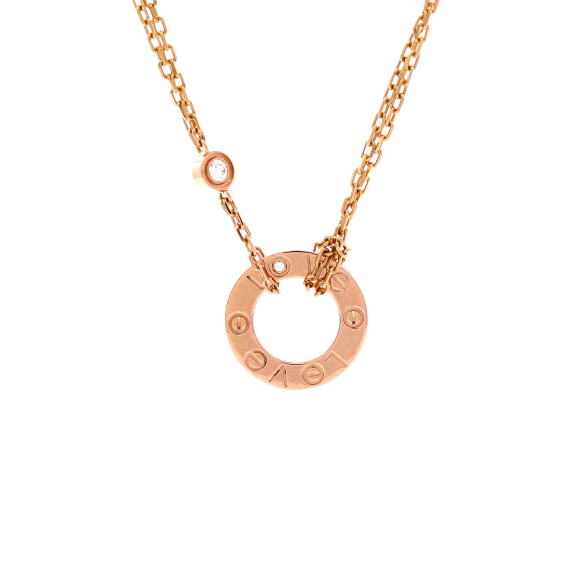 Cartier 2 Diamonds Love Pendant Necklace Size ONE SIZE - 1 Thumbnail
