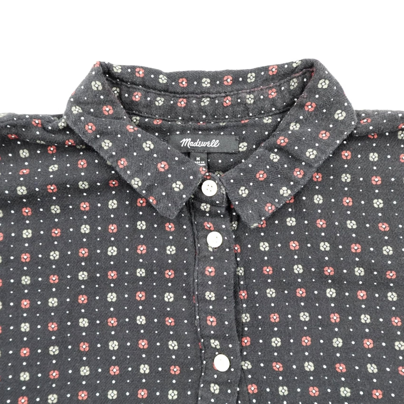 Madewell Madewell Shirt Womens Medium Black Floral Tunic Button Up Top Flannel Relaxed Size M / US 6-8 / IT 42-44 - 2 Thumbnail