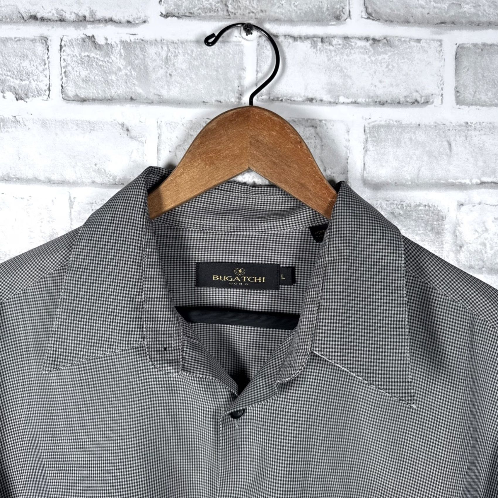BUGATCHI Bugatchi Uomo Shirt Mens Size L Gray Longsleeve Button Up Size US L / EU 52-54 / 3 - 2 Thumbnail