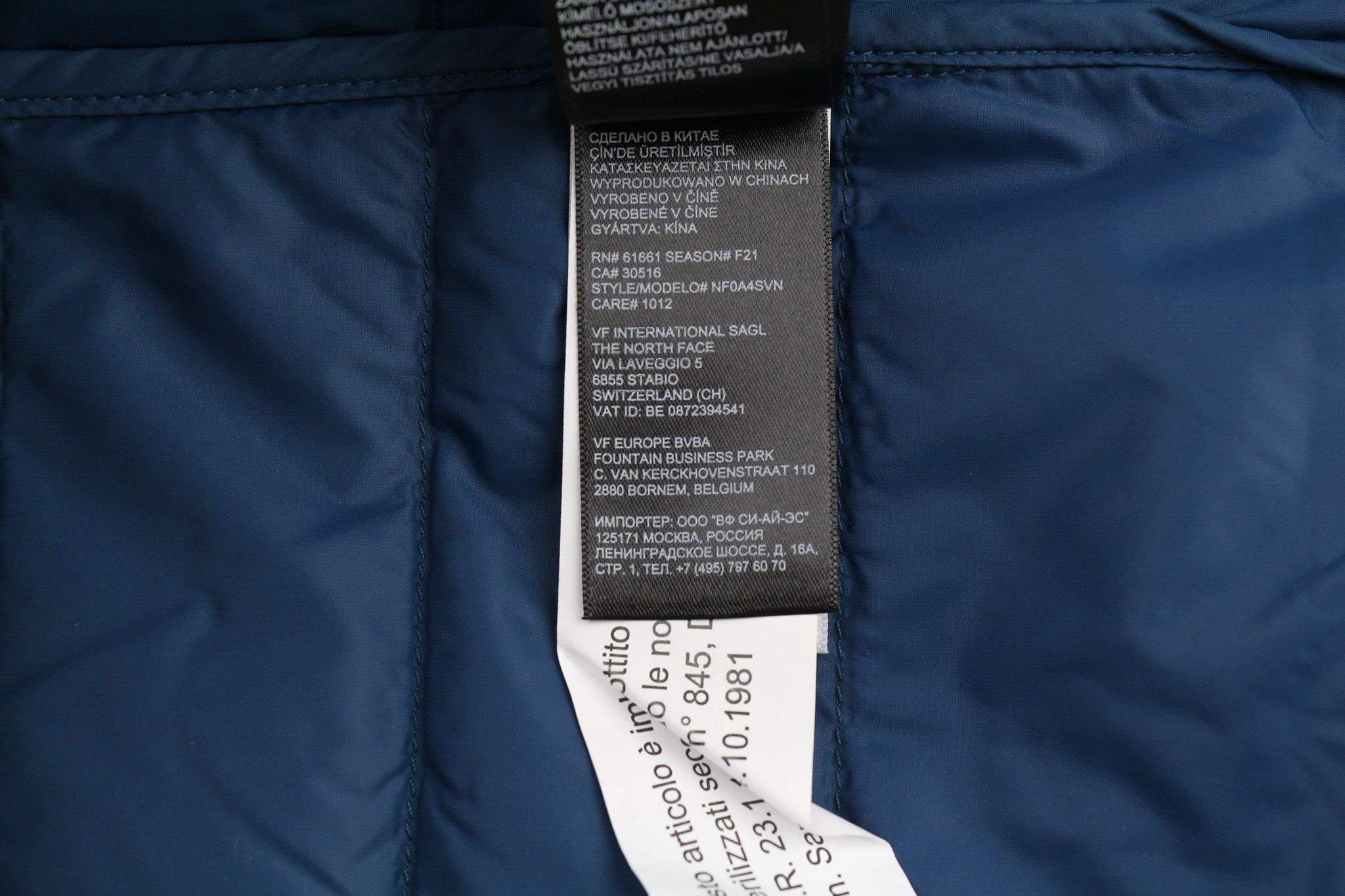 The North Face NF0A4SVN XS 800 Down Blue Lined High Neck Jacket 79746 Size XS / US 0-2 / IT 36-38 - 11 Thumbnail