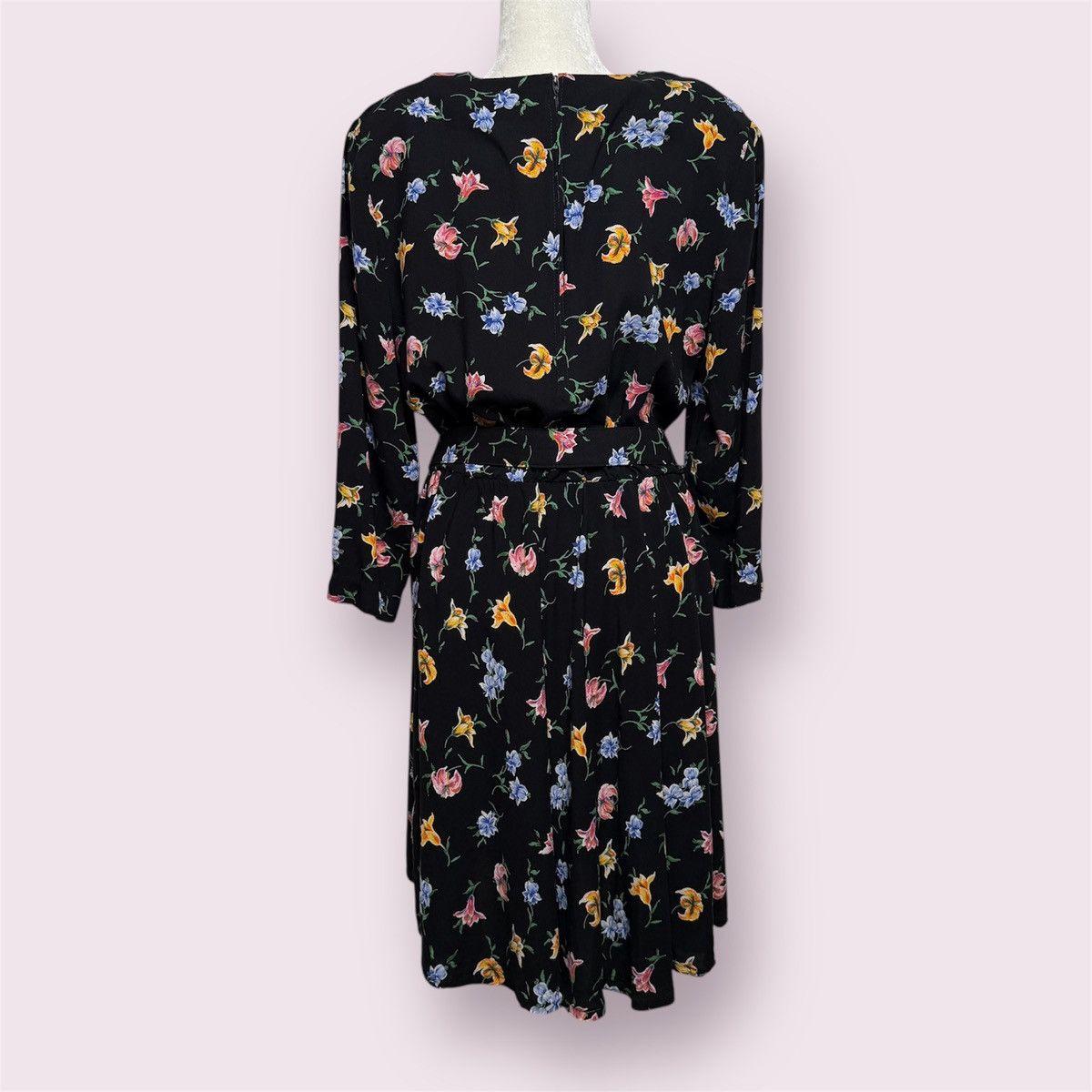 Vintage Vintage 80s Bedford Fair Belted Floral Dress Sz 16P Multi Size XL / US 12-14 / IT 48-50 - 2 Thumbnail