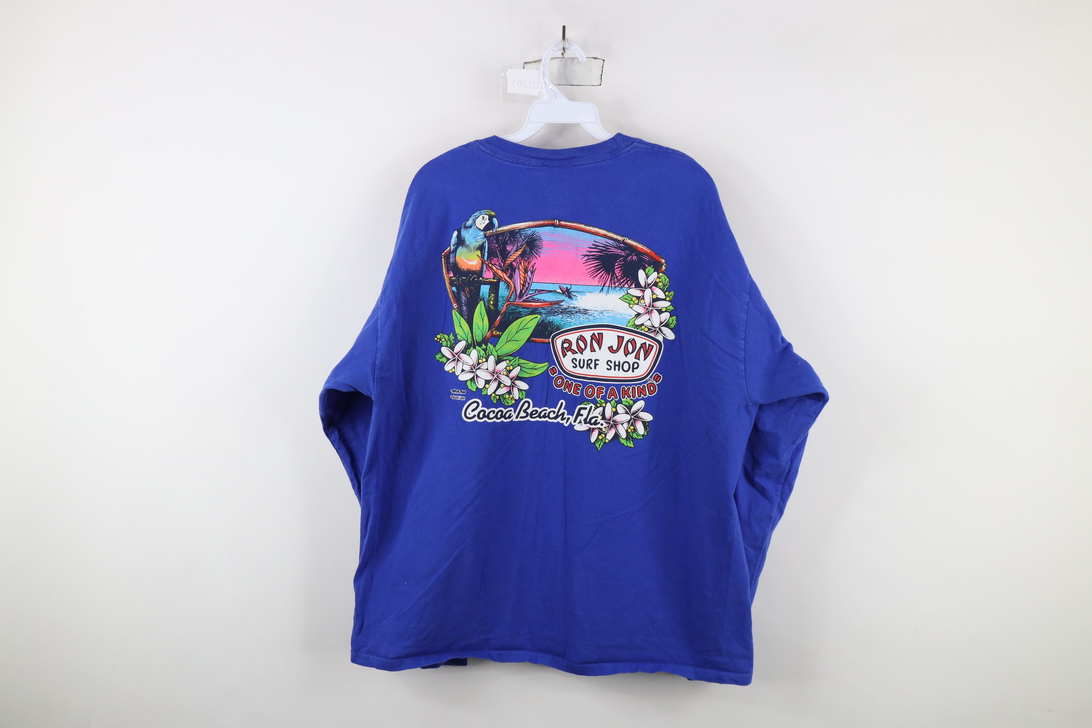 Vintage Vintage Ron Jon Surf Shop Flower Parrot Long Sleeve T-Shirt Size US XL / EU 56 / 4 - 13 Thumbnail