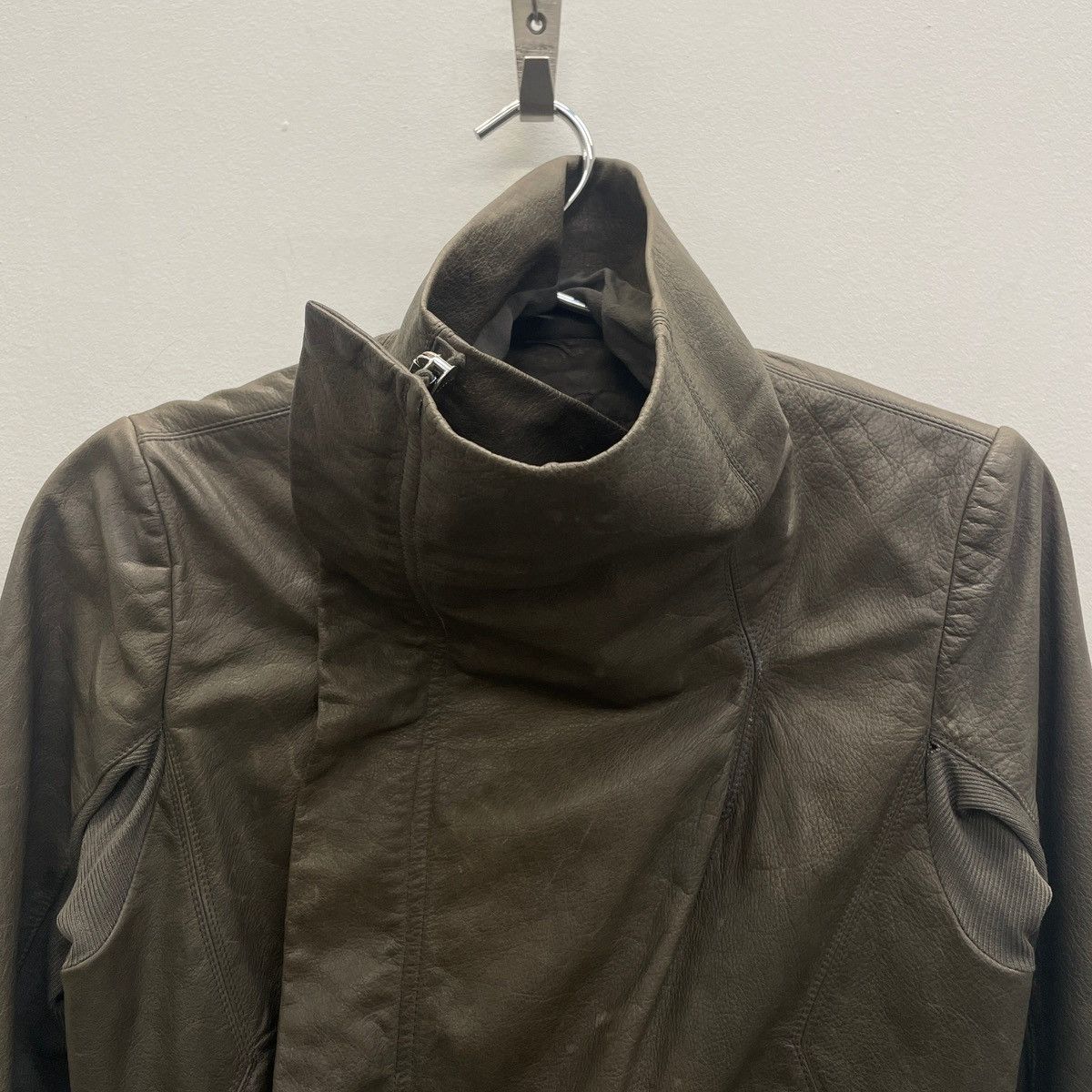 Rick Owens FW07 Rick Owens “EXPLODER” High Neck Biker Jacket Size M / US 6-8 / IT 42-44 - 4 Thumbnail
