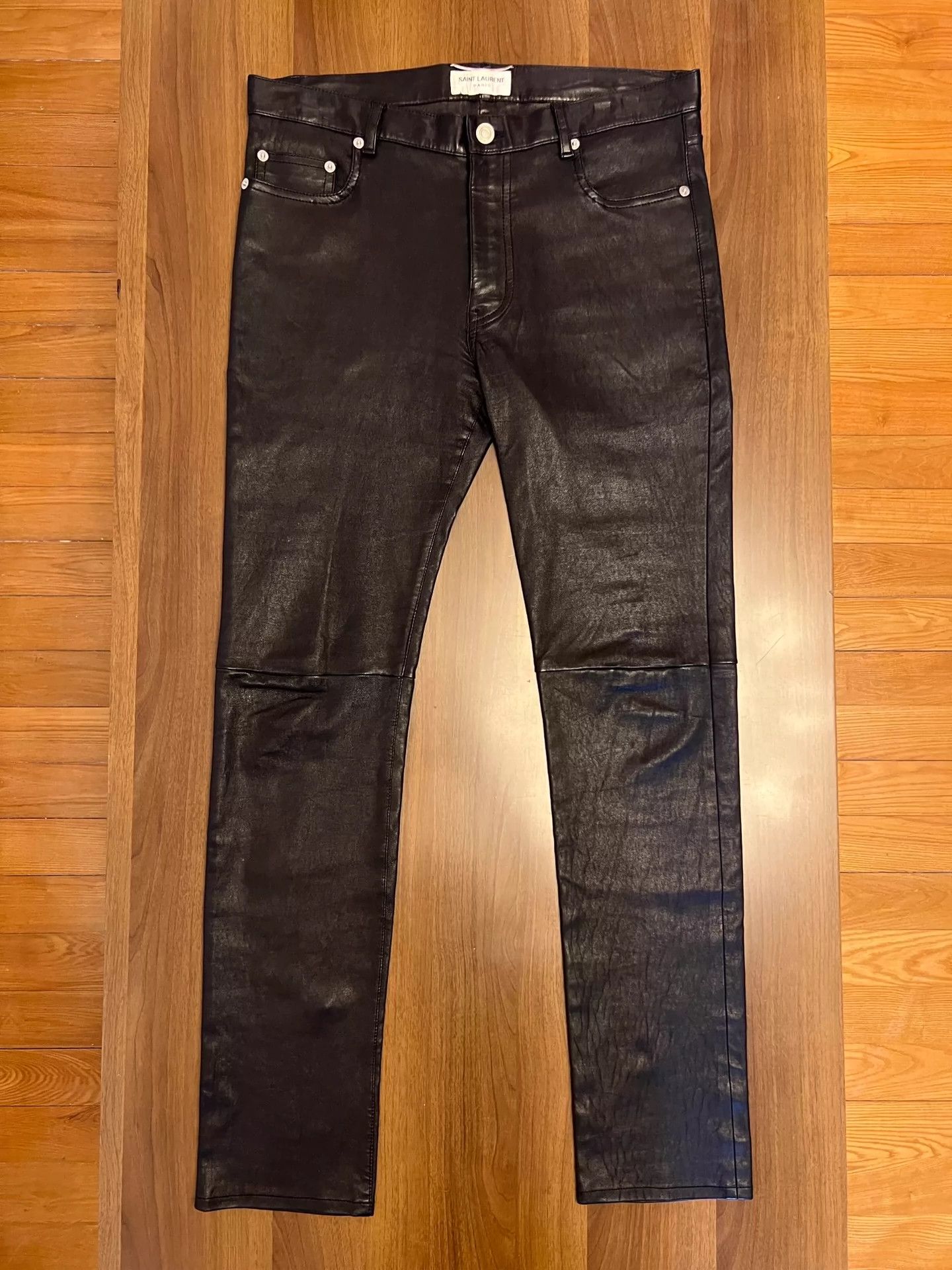 Saint Laurent Paris Saint Laurent Paris Lambskin leather pants Size US 44 / EU 60 - 1 Thumbnail