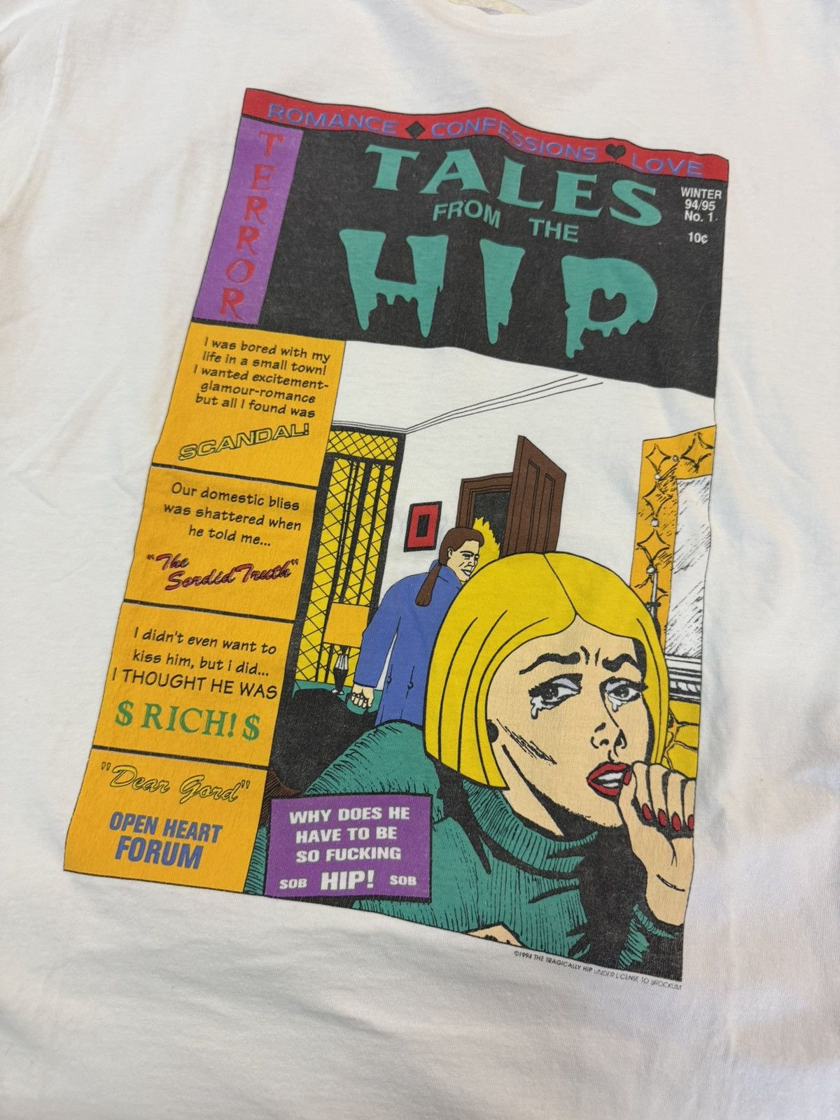 Vintage Vintage 90s The Tragically Hip “Tales Of The Hip” Band Tee Size US XL / EU 56 / 4 - 2 Thumbnail