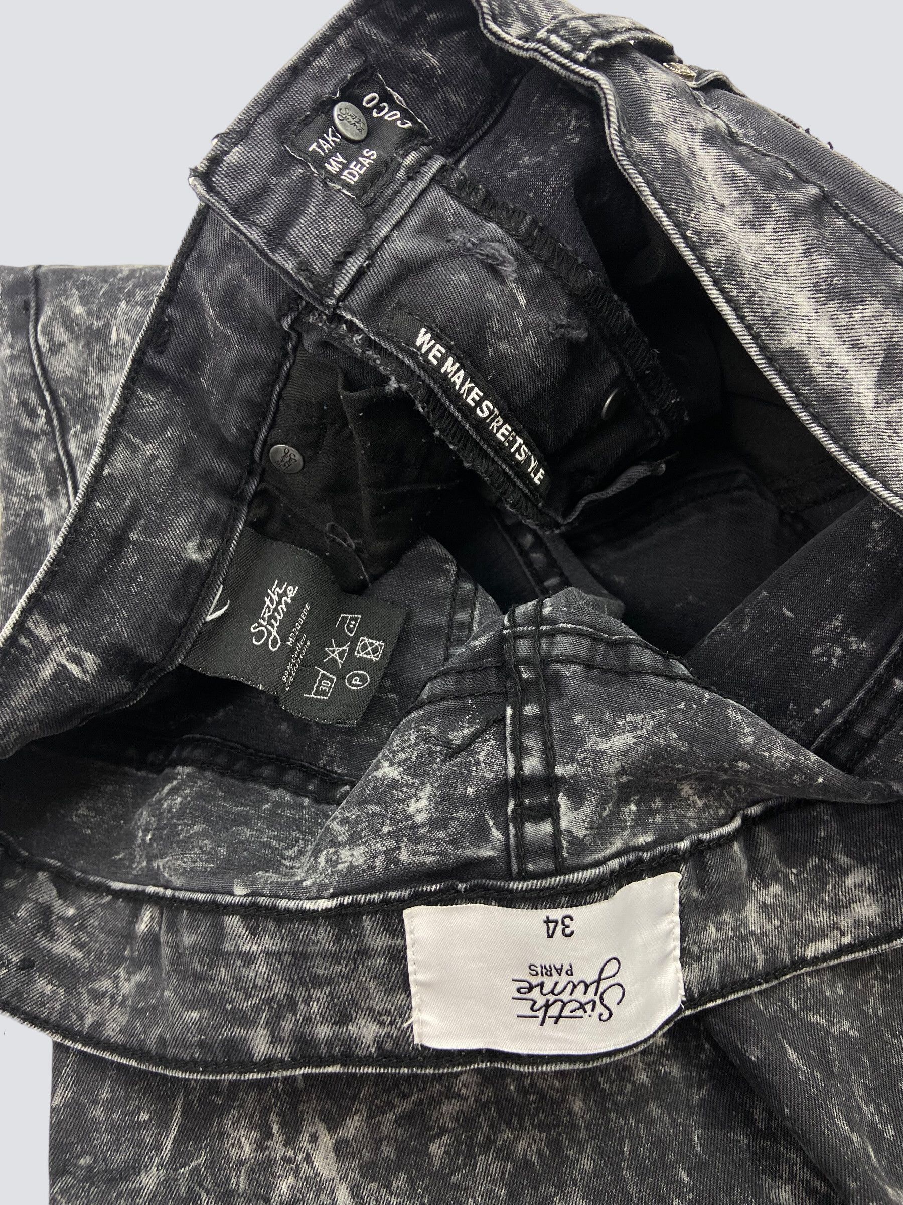 Japanese Brand STONE WASHED DISTRESSED FADED DENIM REPPAIRED PANTS - № 3009 Size US 32 / EU 48 - 6 Thumbnail