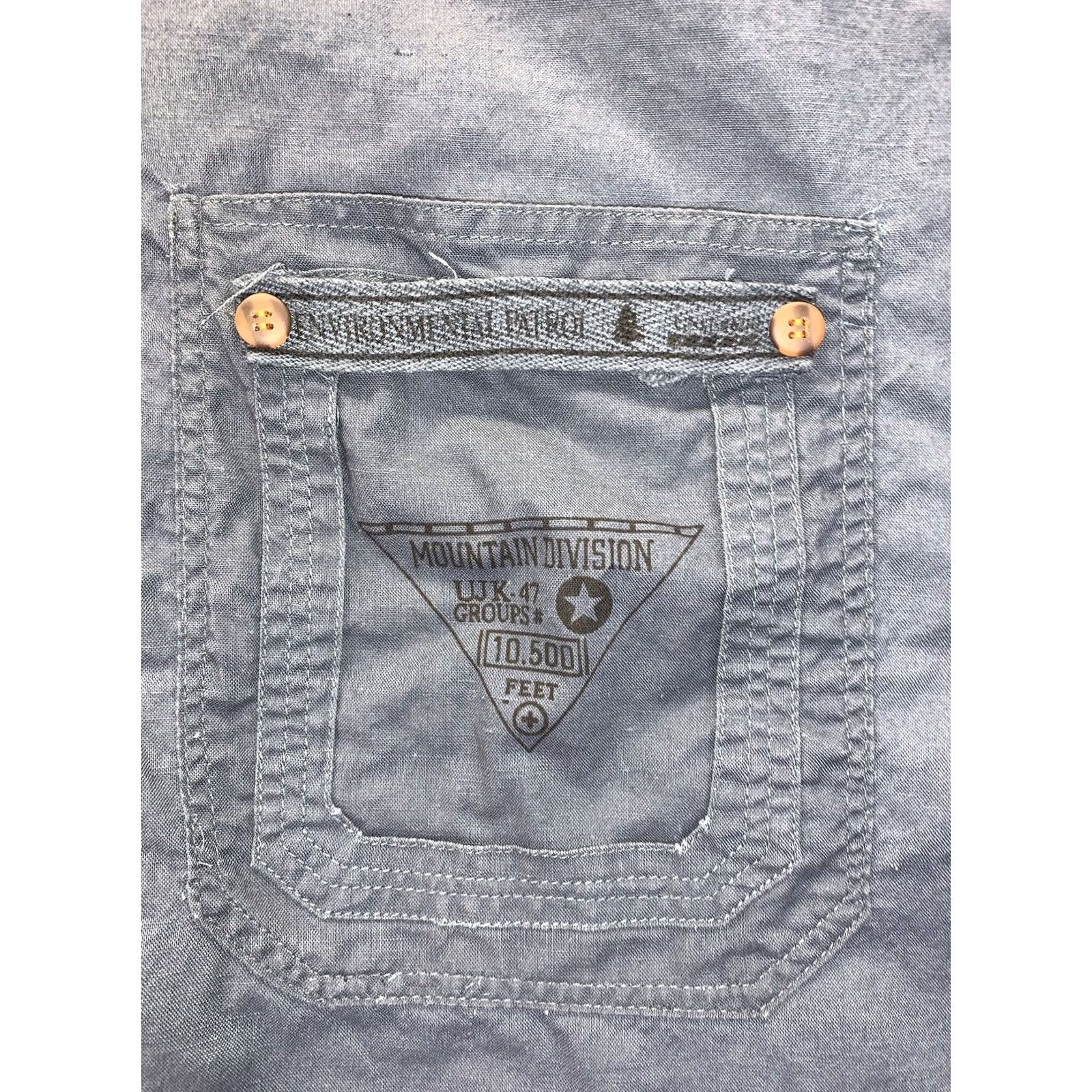 Vintage Vintage Gitano Environmental Patrol Mountain Division Mens Button Up Shirt XL Blue Cotton 1990s Size US XL / EU 56 / 4 - 3 Thumbnail