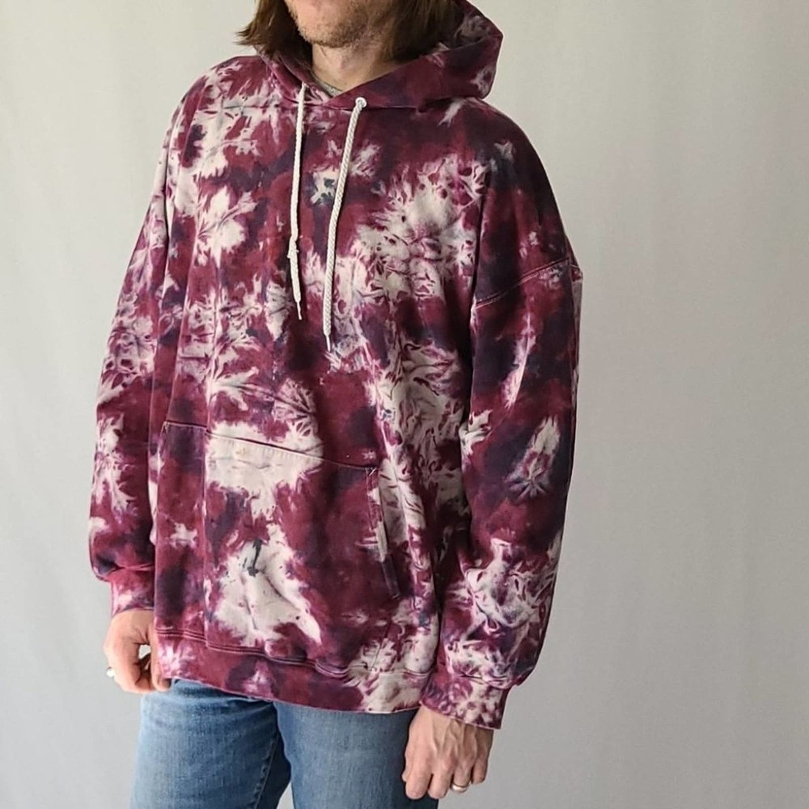 Hanes Oversized Bleached Hoodie tie dye Size XXL / US 16-18 / IT 52-54 - 3 Thumbnail