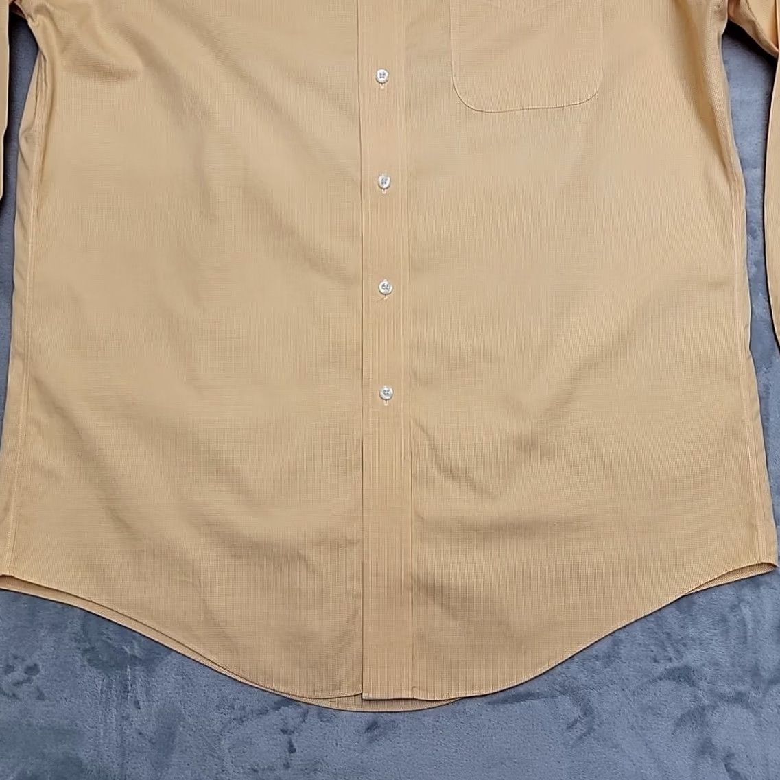 Brooks Brothers Brooks Brothers Shirt 15.5 Orange Micro Check Long Sleeve Cotton Non-Iron Dress Shirt Mens Medium Orange Check Micro 15.5 Button-Up Size 42R - 2 Thumbnail