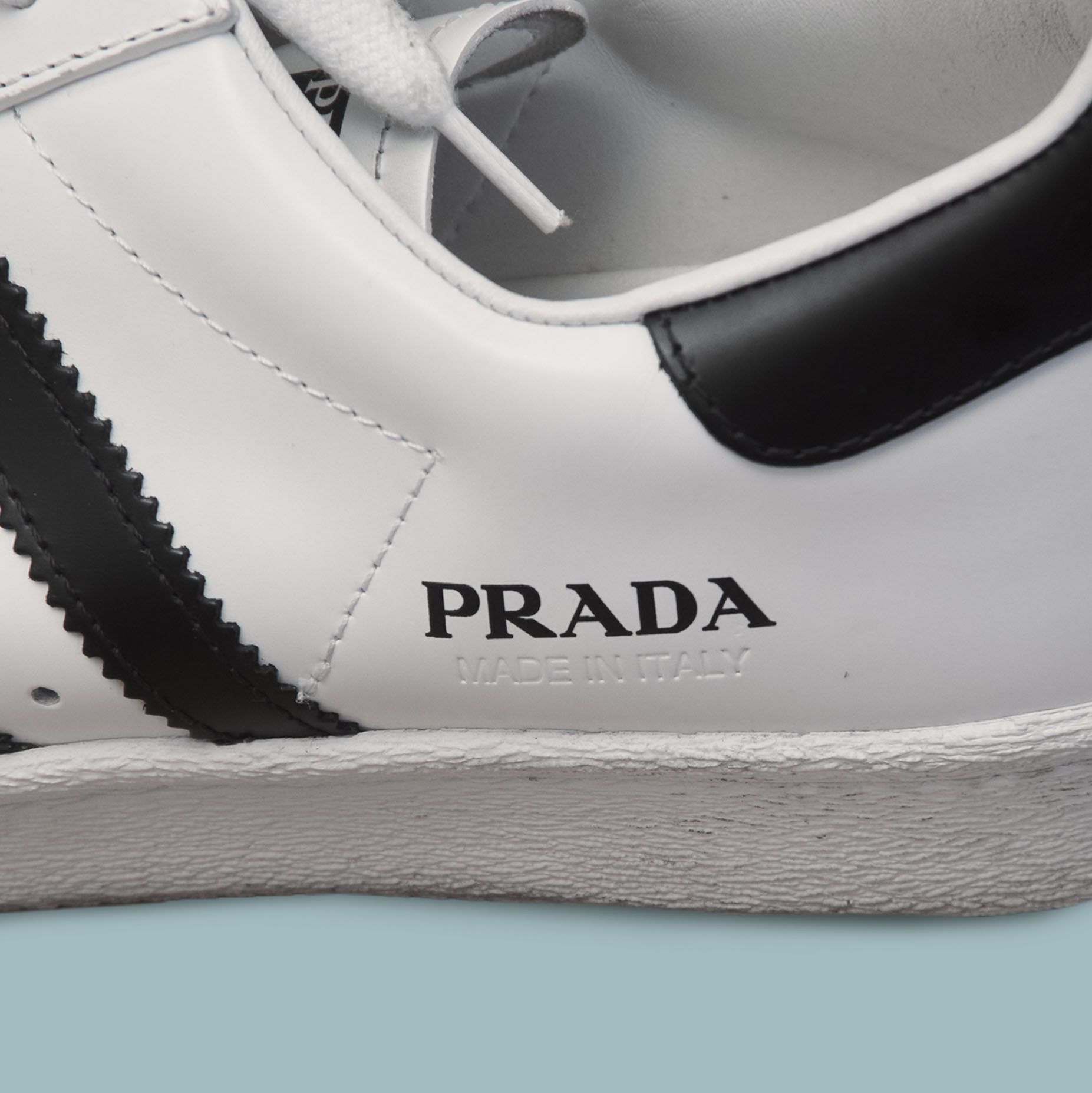Adidas × Prada PRADA x ADIDAS White SUPERSTAR SNEAKERS MADE IN ITALY Size US 10 / EU 43 - 2 Thumbnail