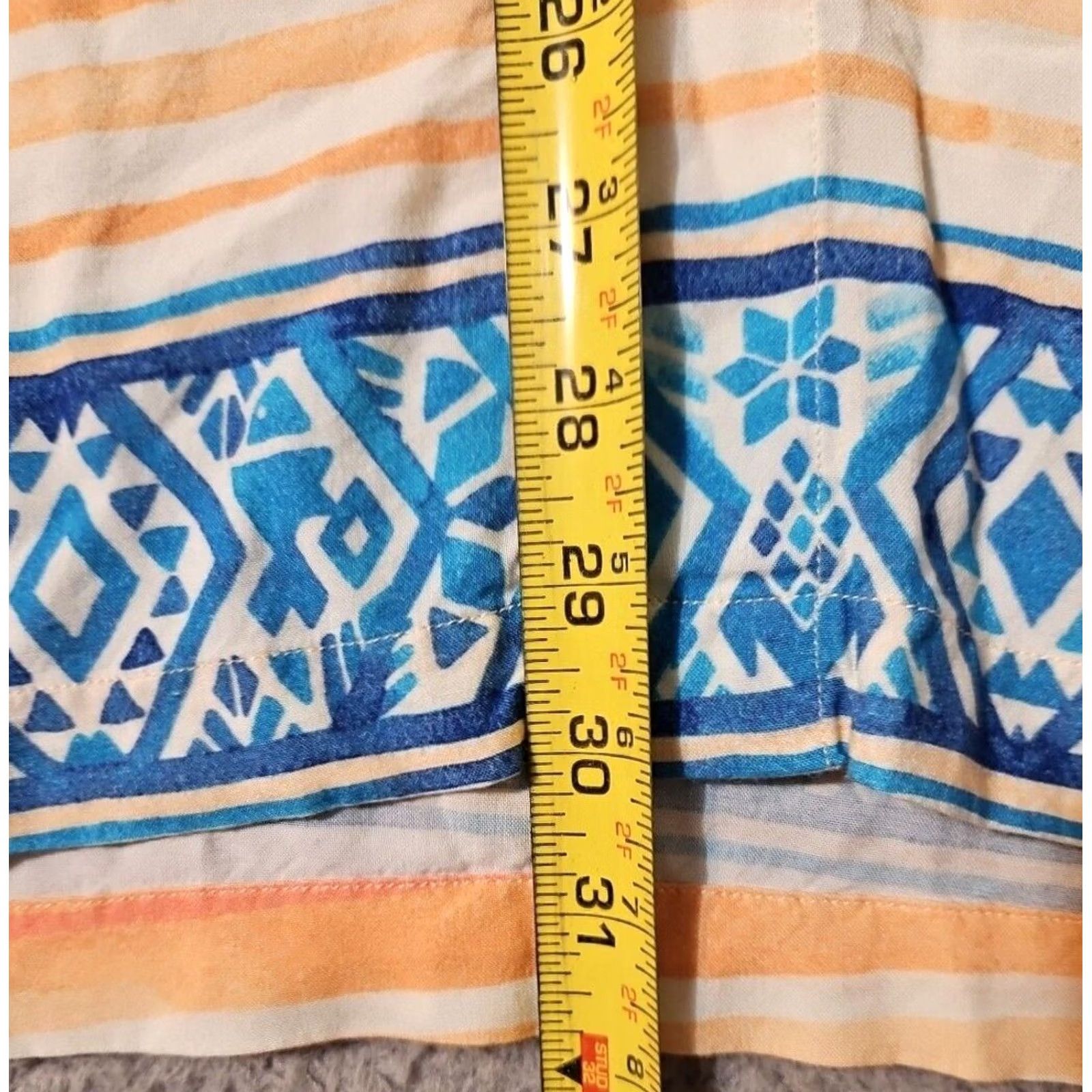 Vintage Kenny Flowers Men's Hawaiian Shirt Striped Aztec Short Sleeve Rayon Size XL Size US XL / EU 56 / 4 - 5 Thumbnail