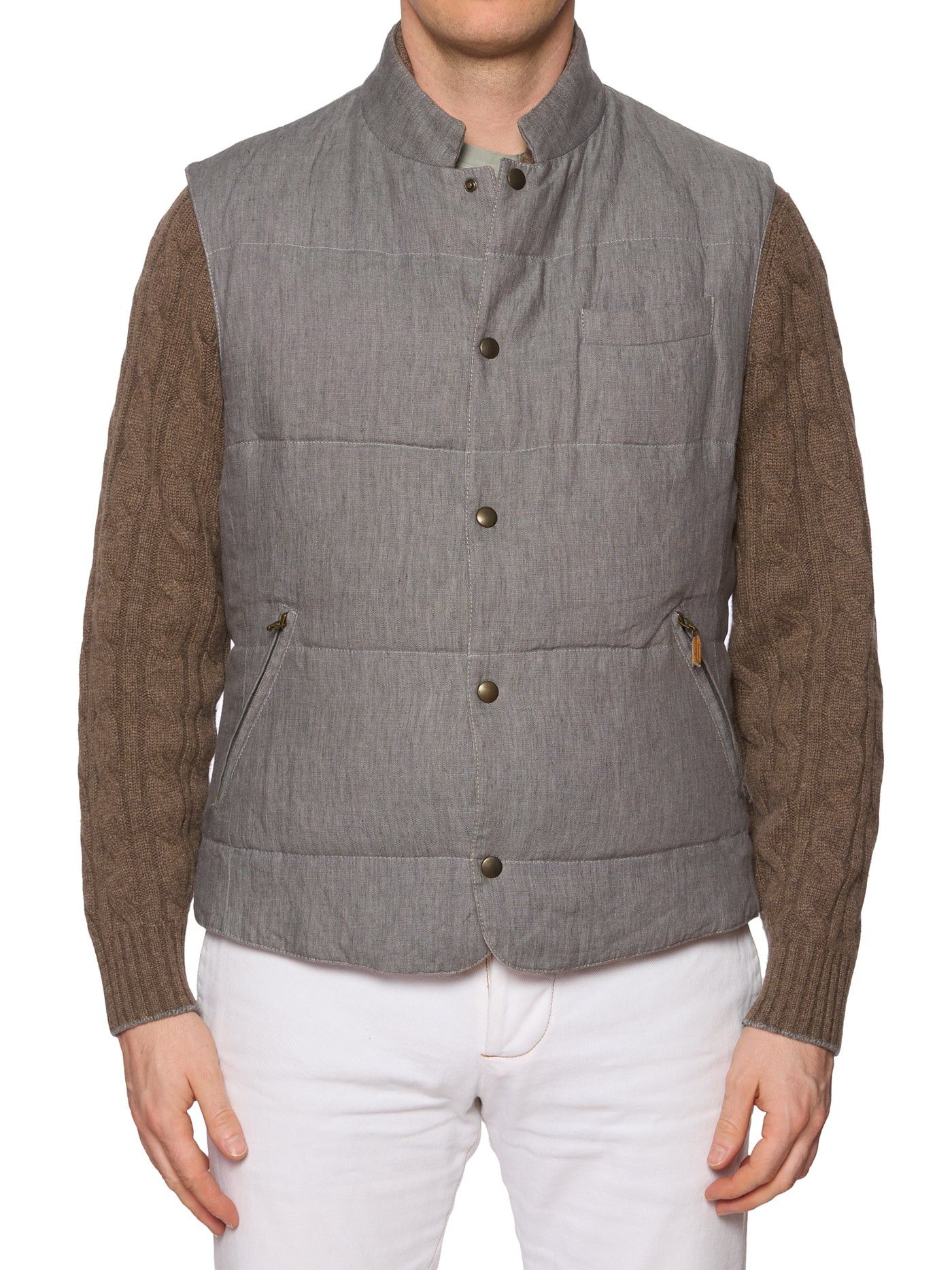 Brunello Cucinelli BRUNELLO CUCINELLI Gray Goose Down Puffer Vest Size US M / EU 48-50 / 2 - 1 Thumbnail