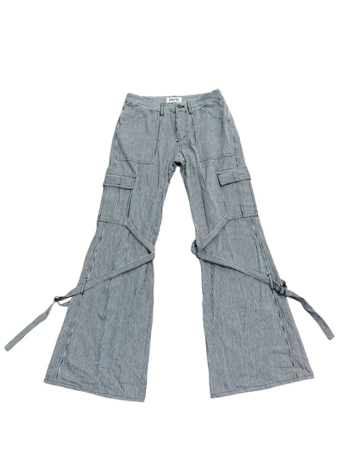 Japanese Brand RARE IMAGE HICKORY BONDAGE CARGO FLARE PANT Size 27" / US 4 / IT 40 - 1 Thumbnail