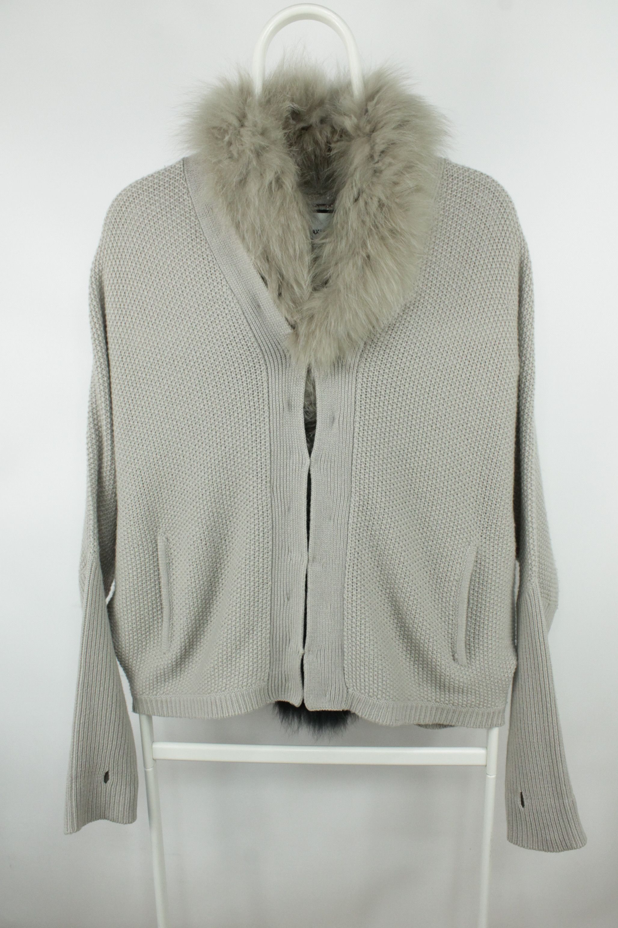 Other MAX&MOI Paris Knit Cashmere Wool Fox Fur Cardigan Jacket Size M / US 6-8 / IT 42-44 - 2 Thumbnail