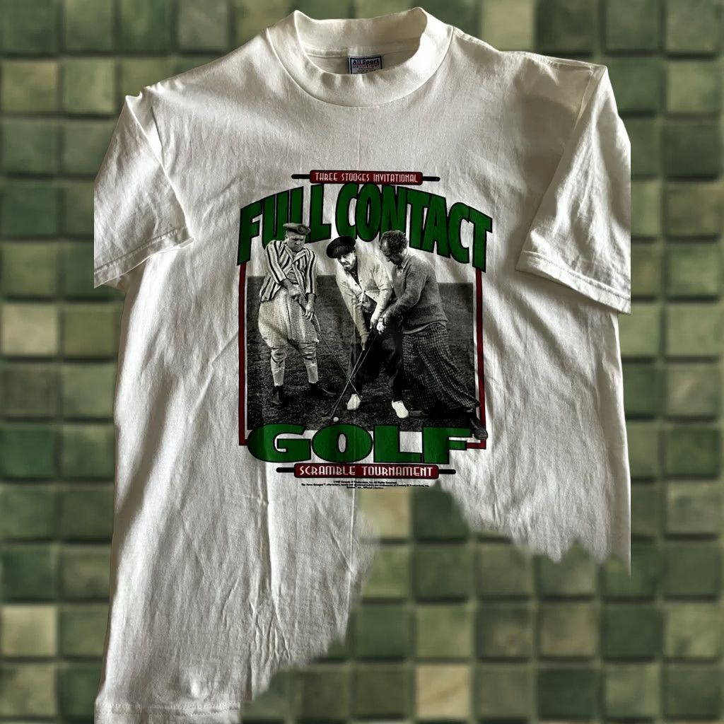 Vintage VINTAGE Three Stooges Shirt Large Full Contact Golf Tournament Scramble Comedy 3 90s ‘97 Size US L / EU 52-54 / 3 - 1 Thumbnail