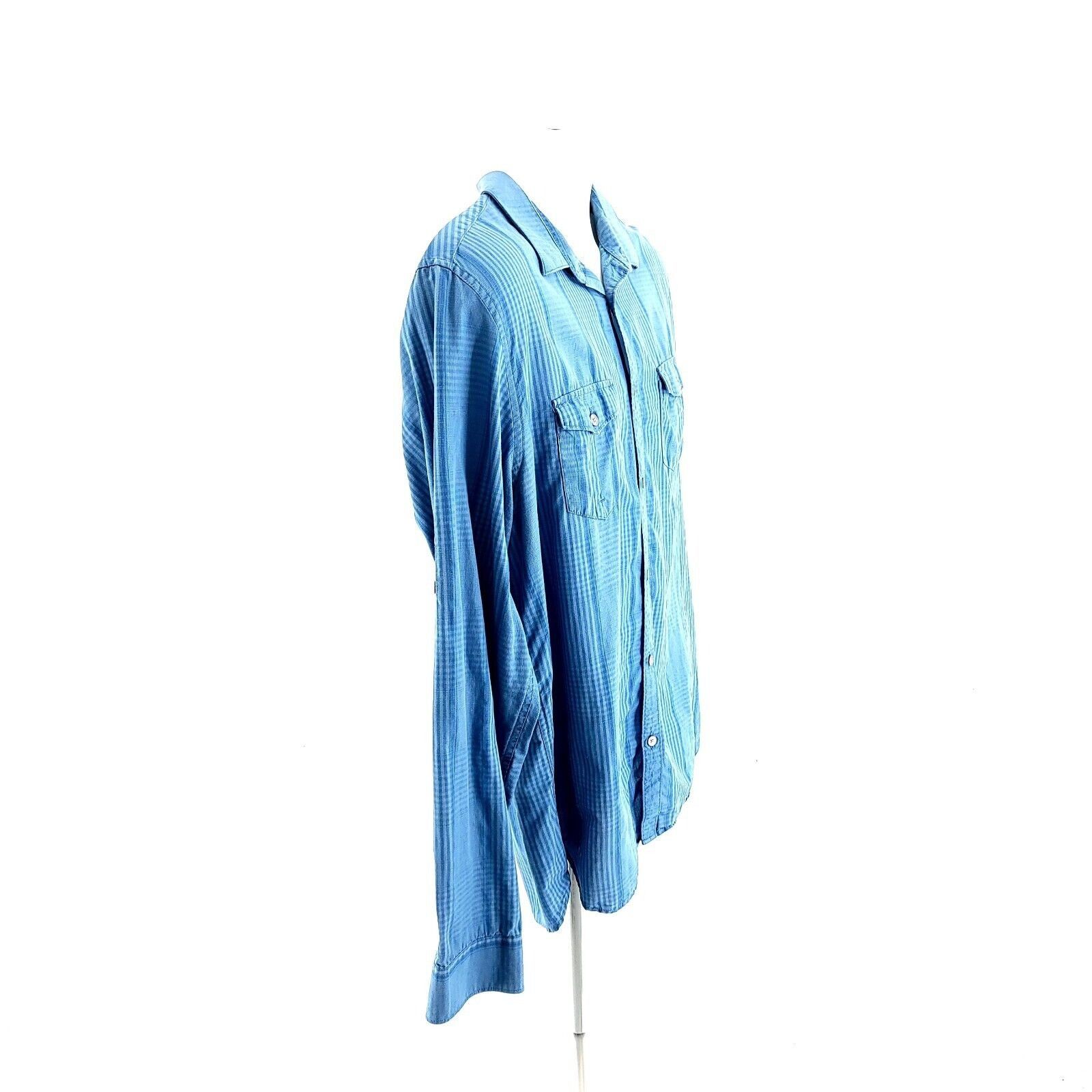 Calvin Klein Calvin Klein Plaid Blue Double Front Pocket Cotton Linen Col Size US L / EU 52-54 / 3 - 7 Thumbnail
