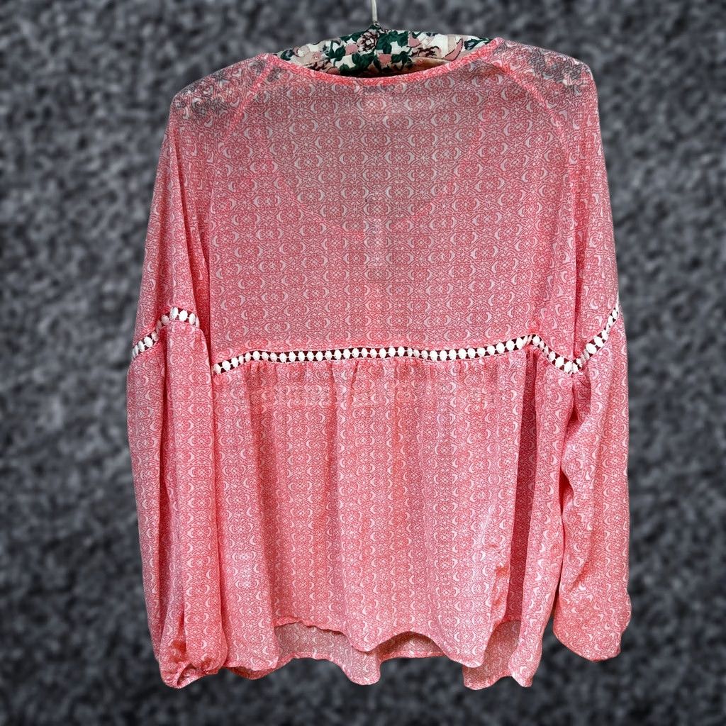 Ariat Ariat Blouse Long Sleeve Boho Top Pink Small New Size S / US 4 / IT 40 - 1 Thumbnail