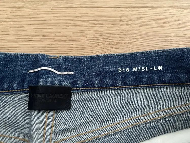 Saint Laurent Paris o1bcso1str0924 Straight-Fit Jeans In Dirty Winter in Blue Size US 30 / EU 46 - 3 Thumbnail
