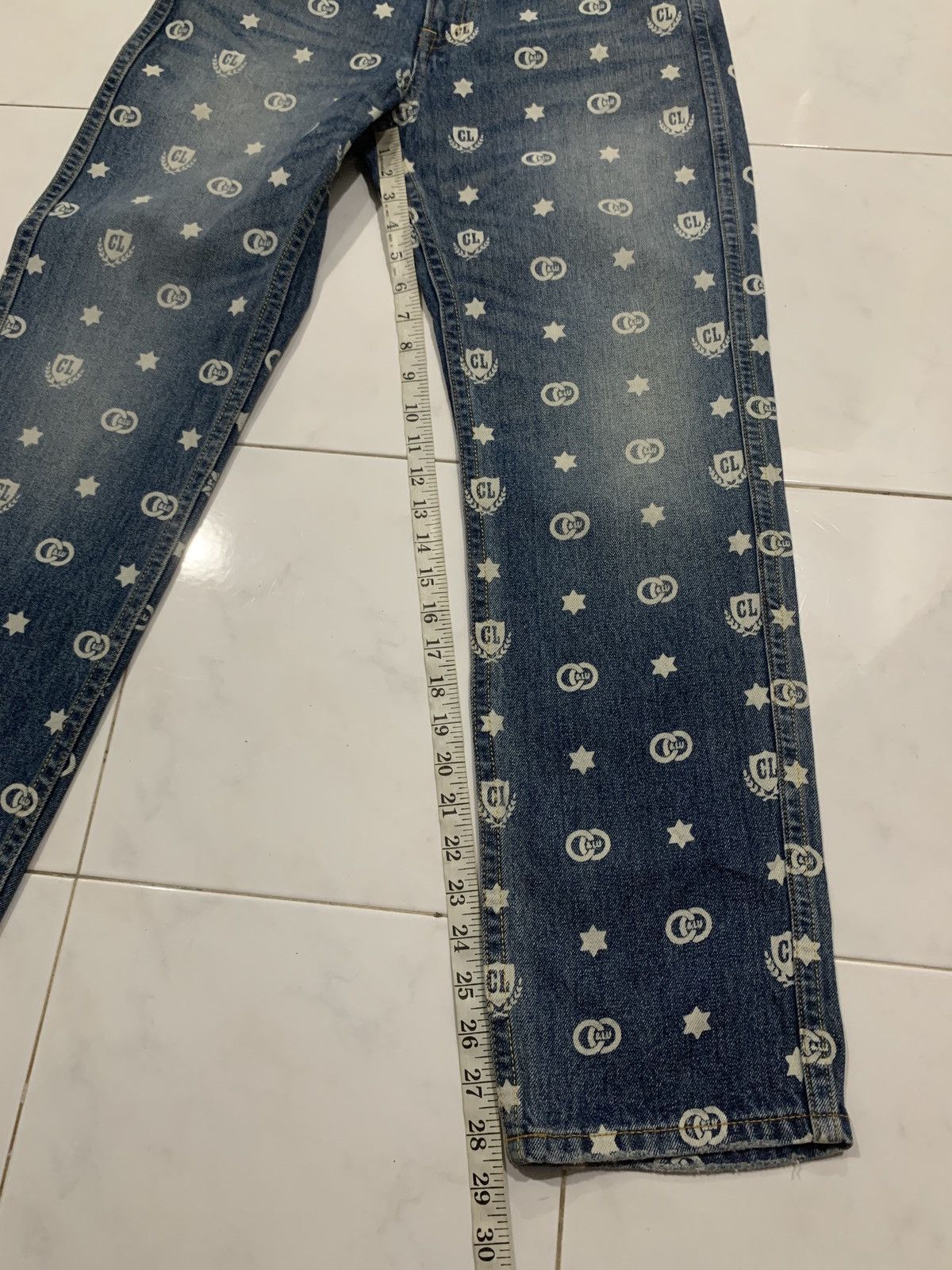 Japanese Brand Co&Lu Multi Logo All Over Print Jeans Size US 31 - 17 Thumbnail