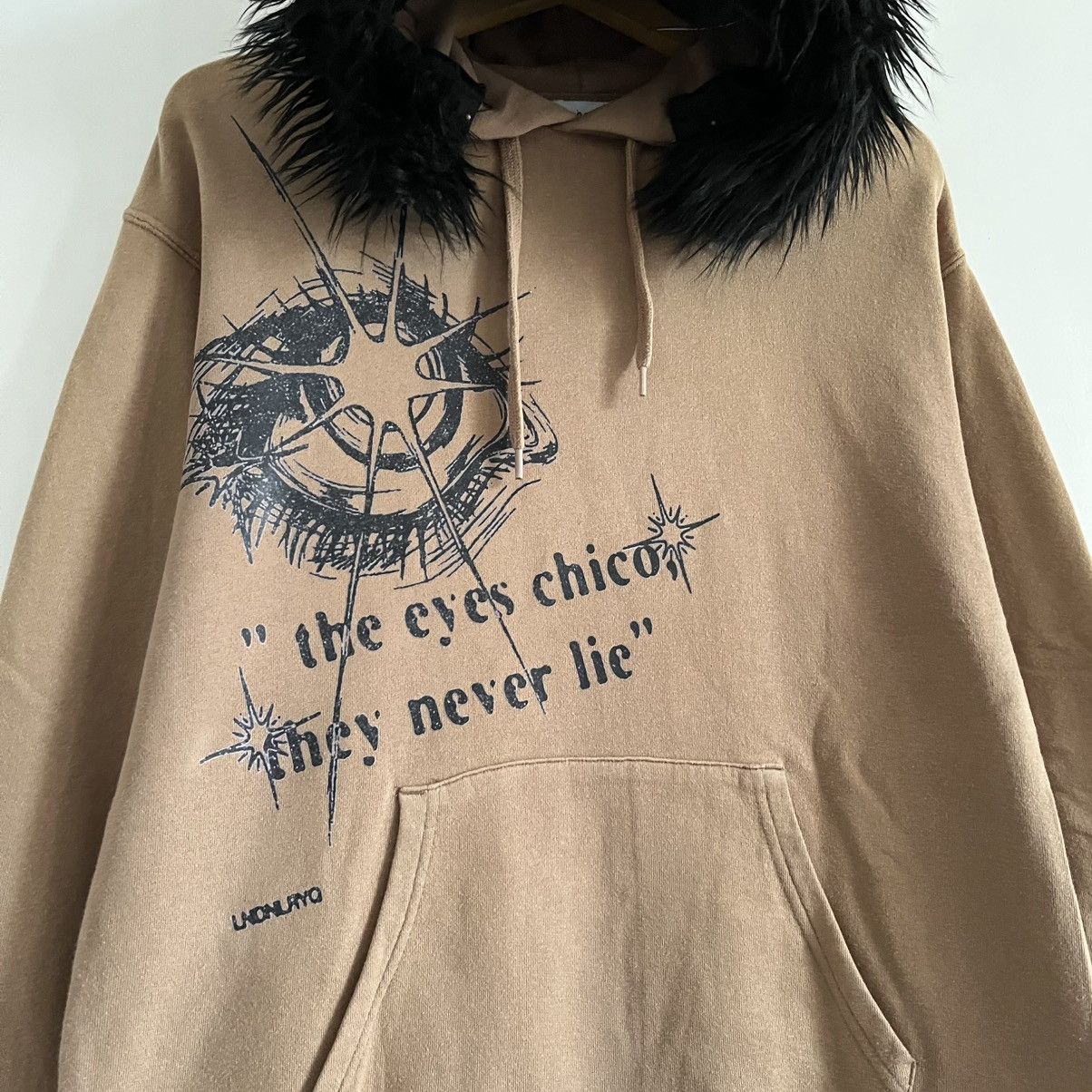 Japanese Brand Coen Japan Poem Faux Fur Hoodie Ifsixwasnine LGB style Size US M / EU 48-50 / 2 - 5 Thumbnail
