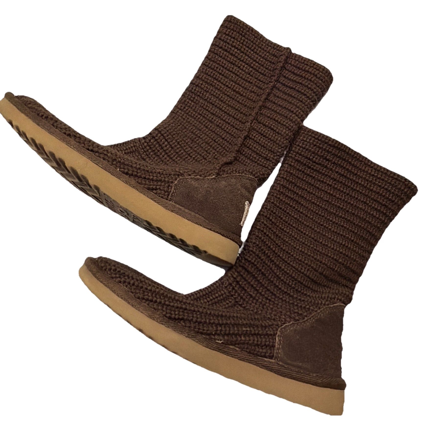 Ugg UGG Australia Brown Crochet Knit Tall Boot Womens Sz 7 Mid-Calf Sheepskin Lined Pull On Classic Boots Size M / US 6-8 / IT 42-44 - 6 Thumbnail